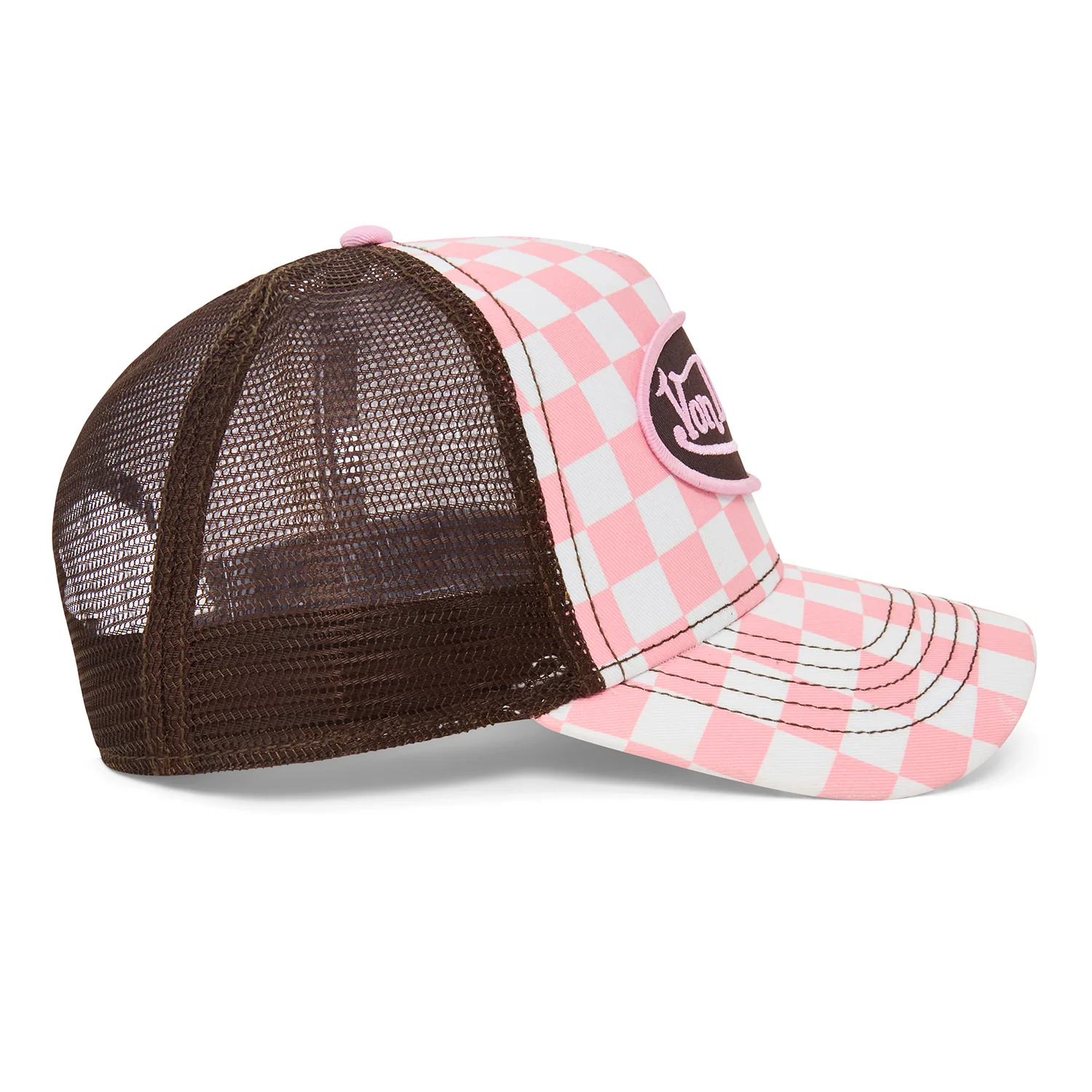 Pink Checker Trucker Hat