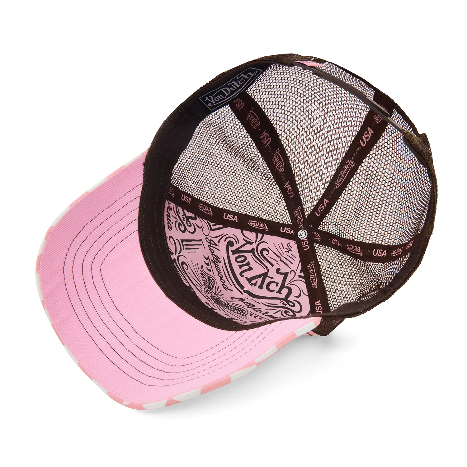 Pink Checker Trucker Hat