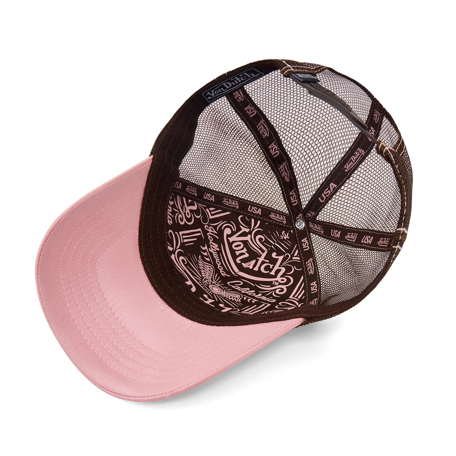 1013-pink-satin-trucker-hat-5.webp Pink Satin Trucker Hat