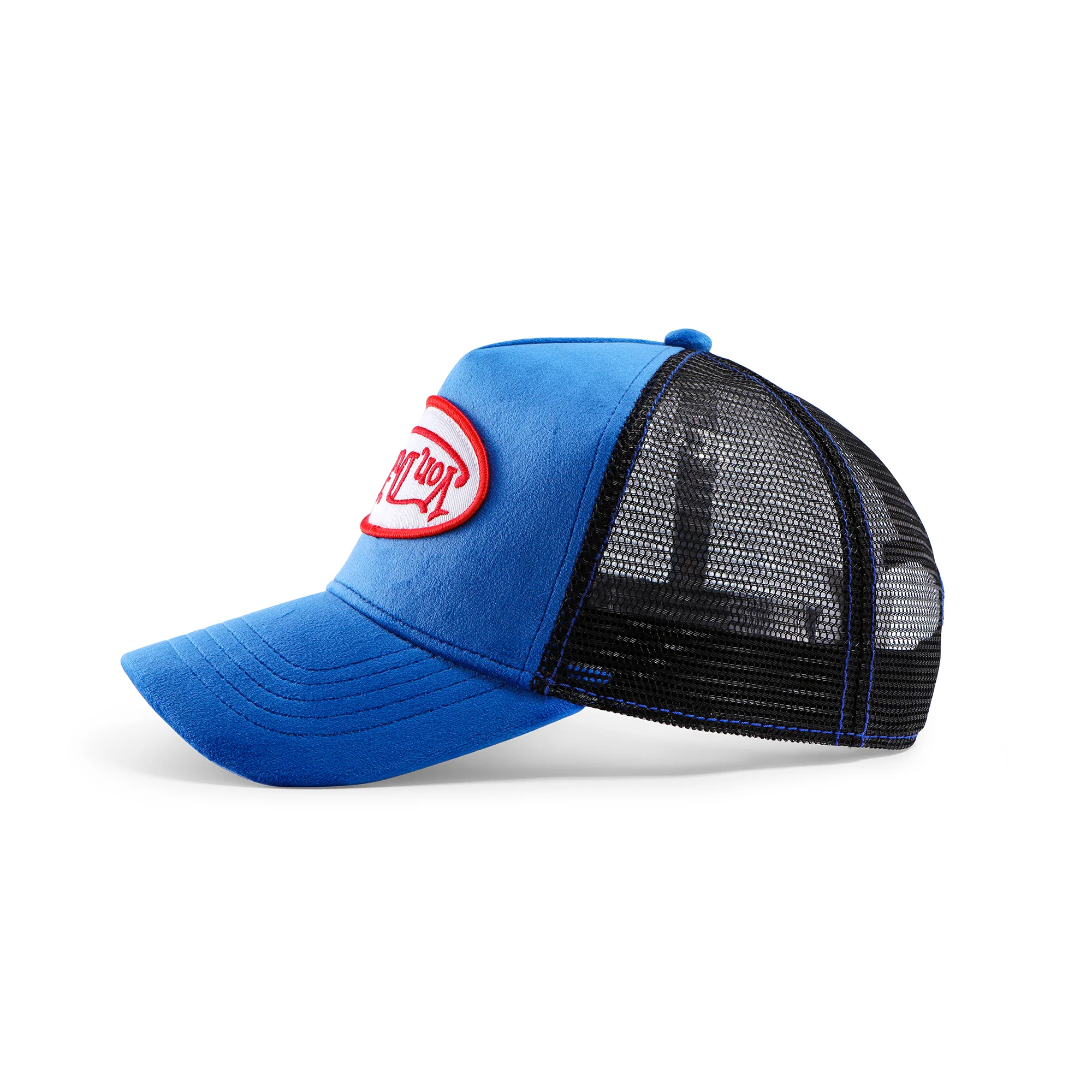 Electric Blue Velvet Trucker Hat