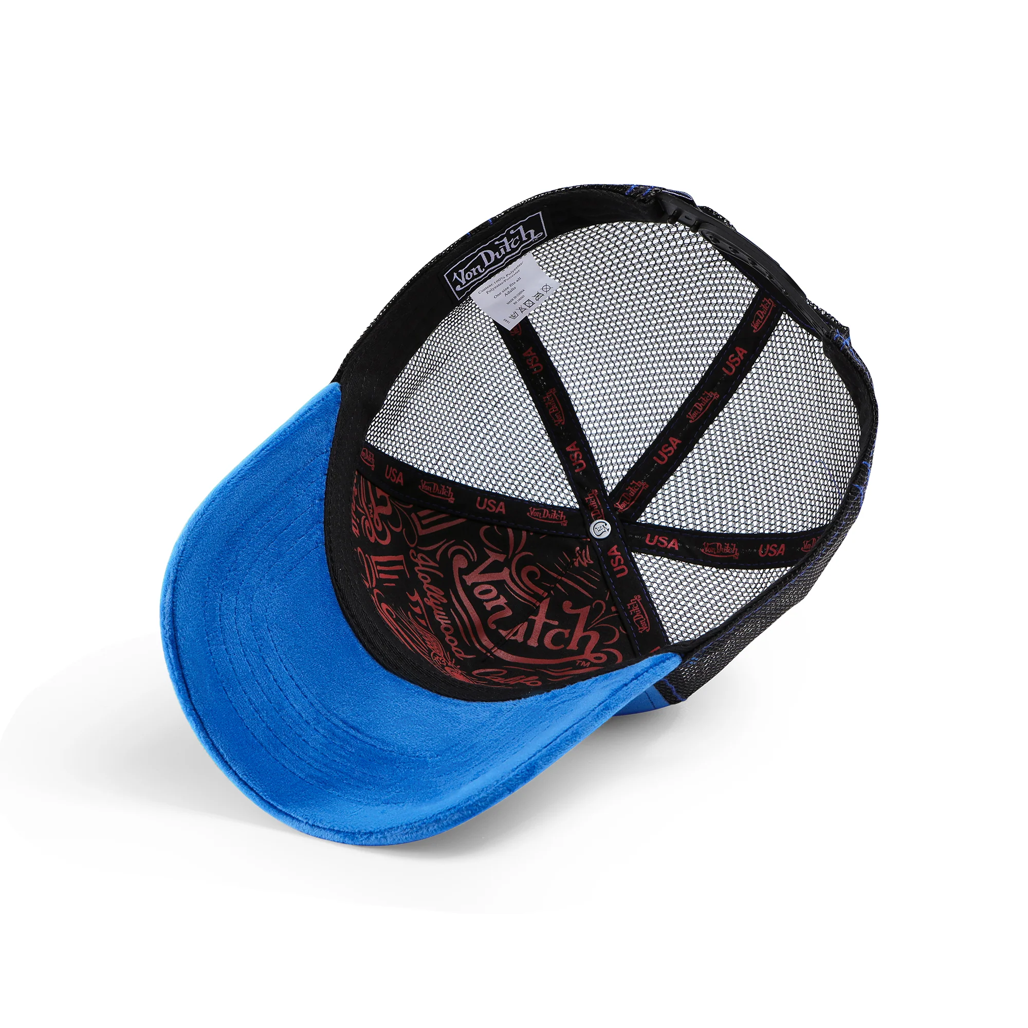 Electric Blue Velvet Trucker Hat