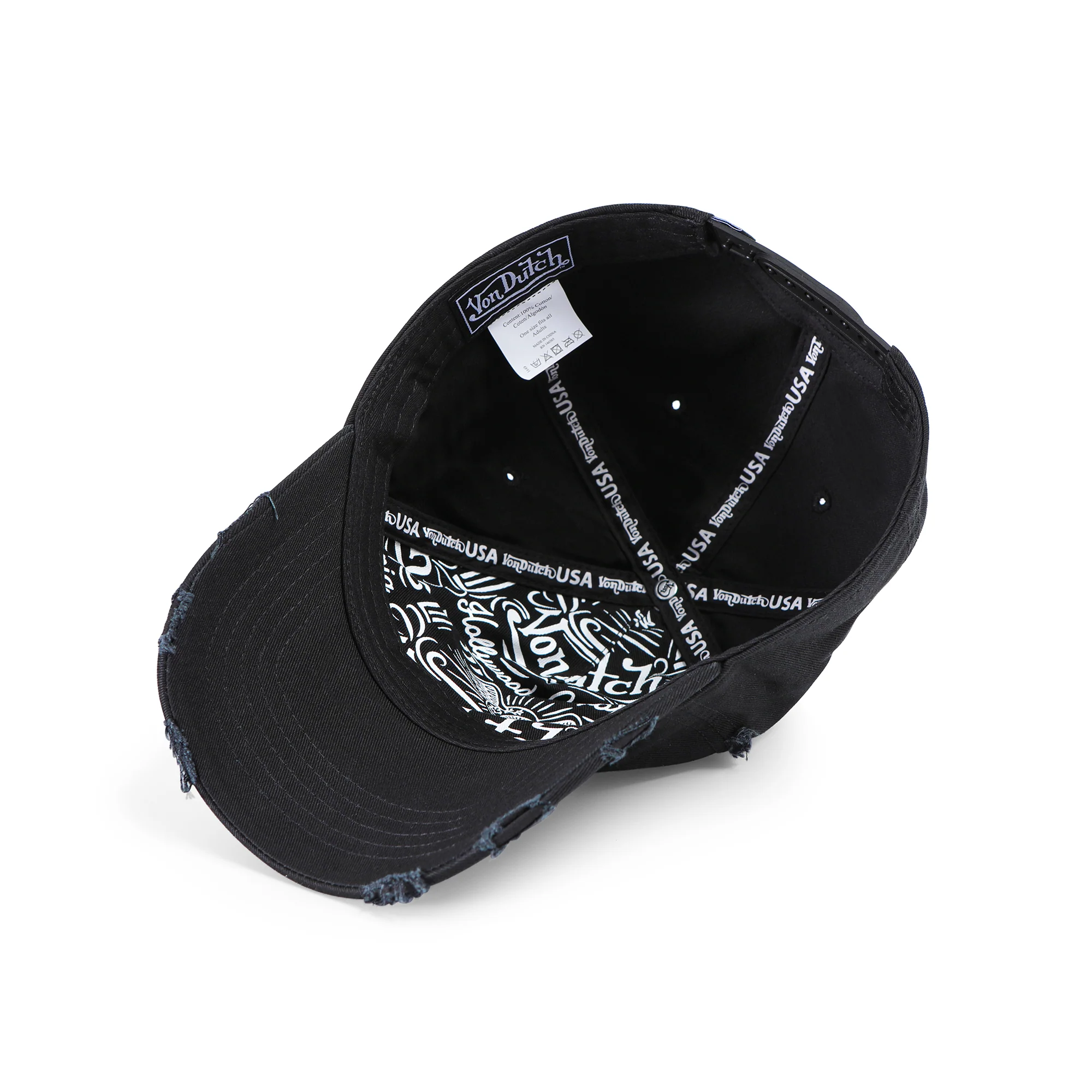 1037-motocross-strapback-hat-black-white-5.webp MotoCross Strapback Hat - Black & White