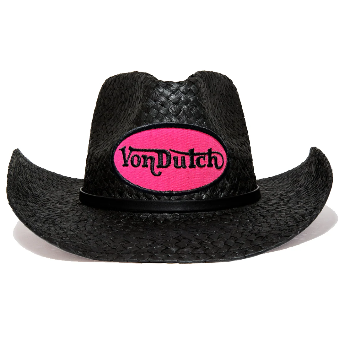 1053-black-hot-pink-vintage-ranch-cowboy-hat-1.webp Black & Hot Pink Vintage Ranch Cowboy Hat