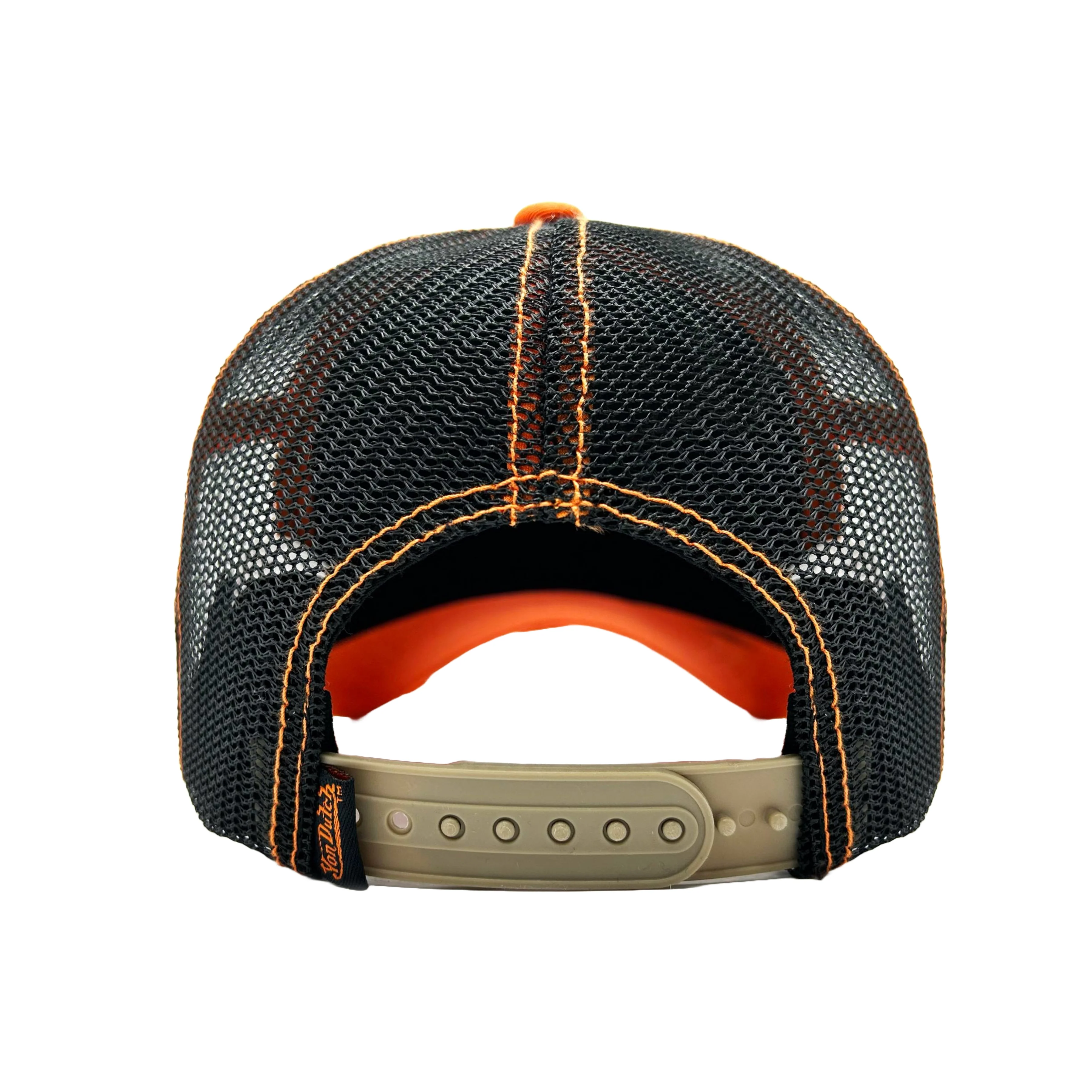 1103-tan-orange-classic-distressed-trucker-hat-4.webp Tan & Orange Classic Distressed Trucker Hat