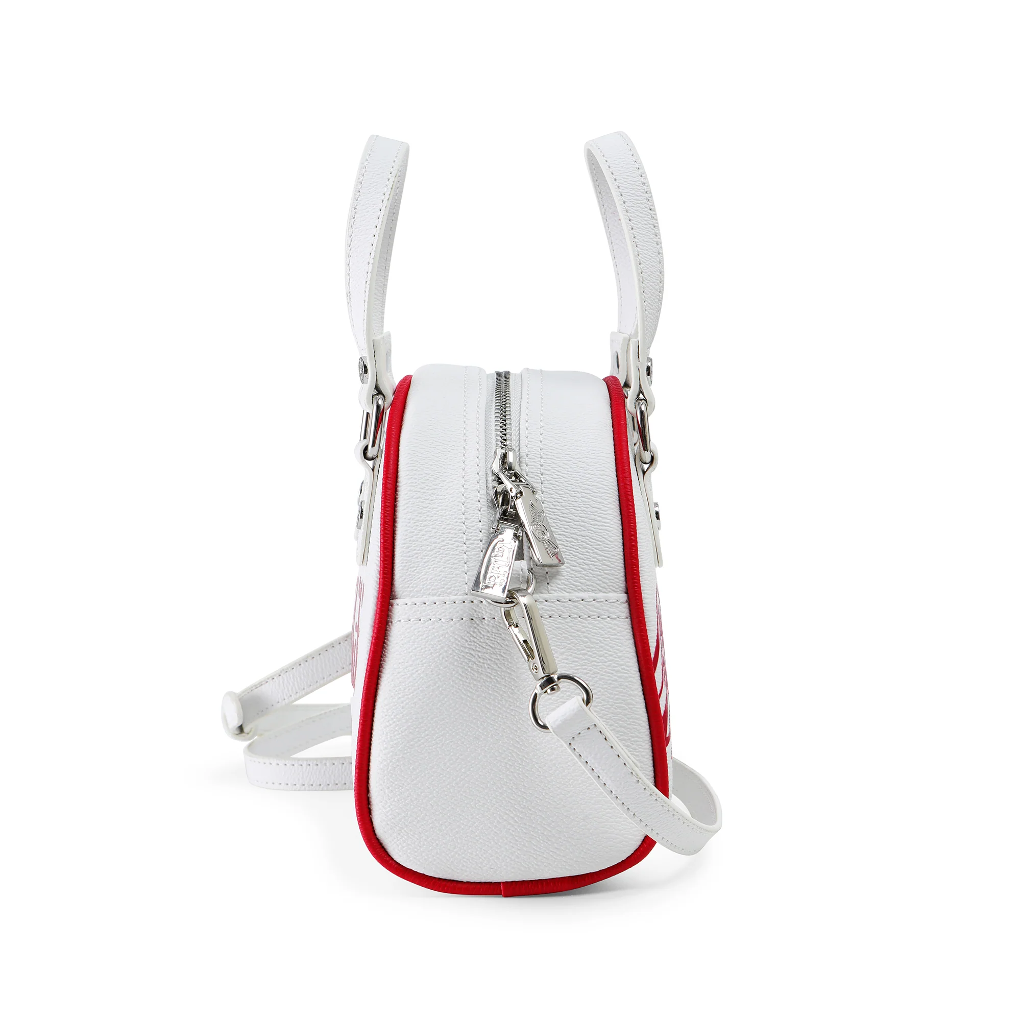 White & Red Two-Tone Bowling Bag