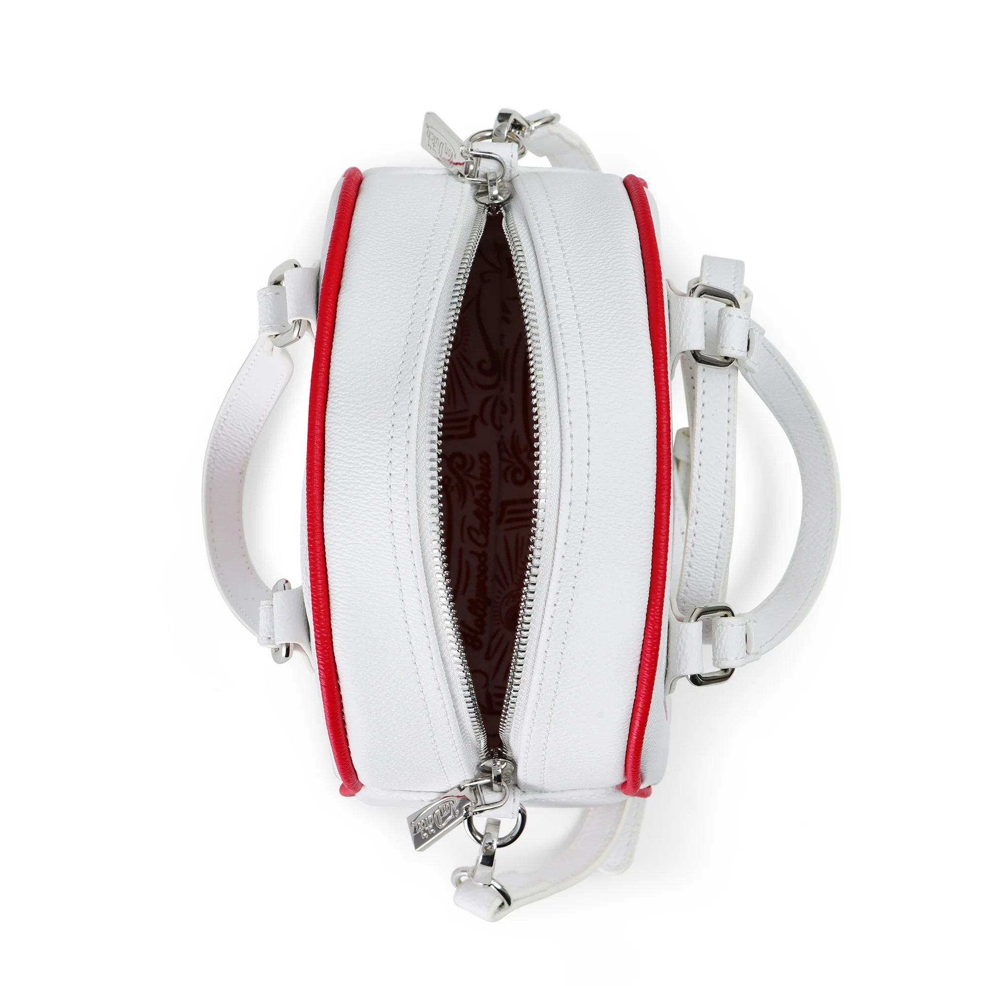 White & Red Two-Tone Bowling Bag
