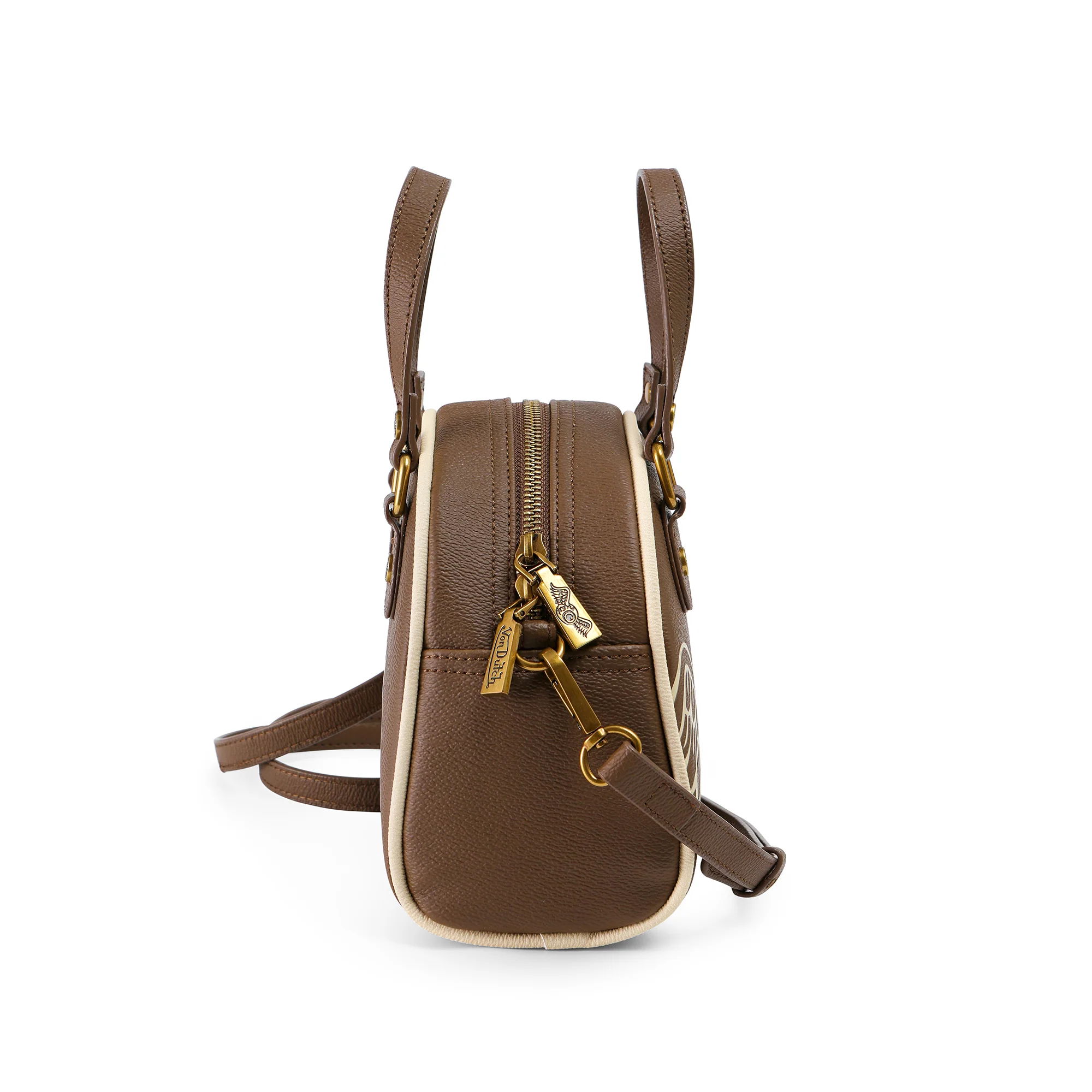 Brown & Tan Two-Tone Bowling Bag
