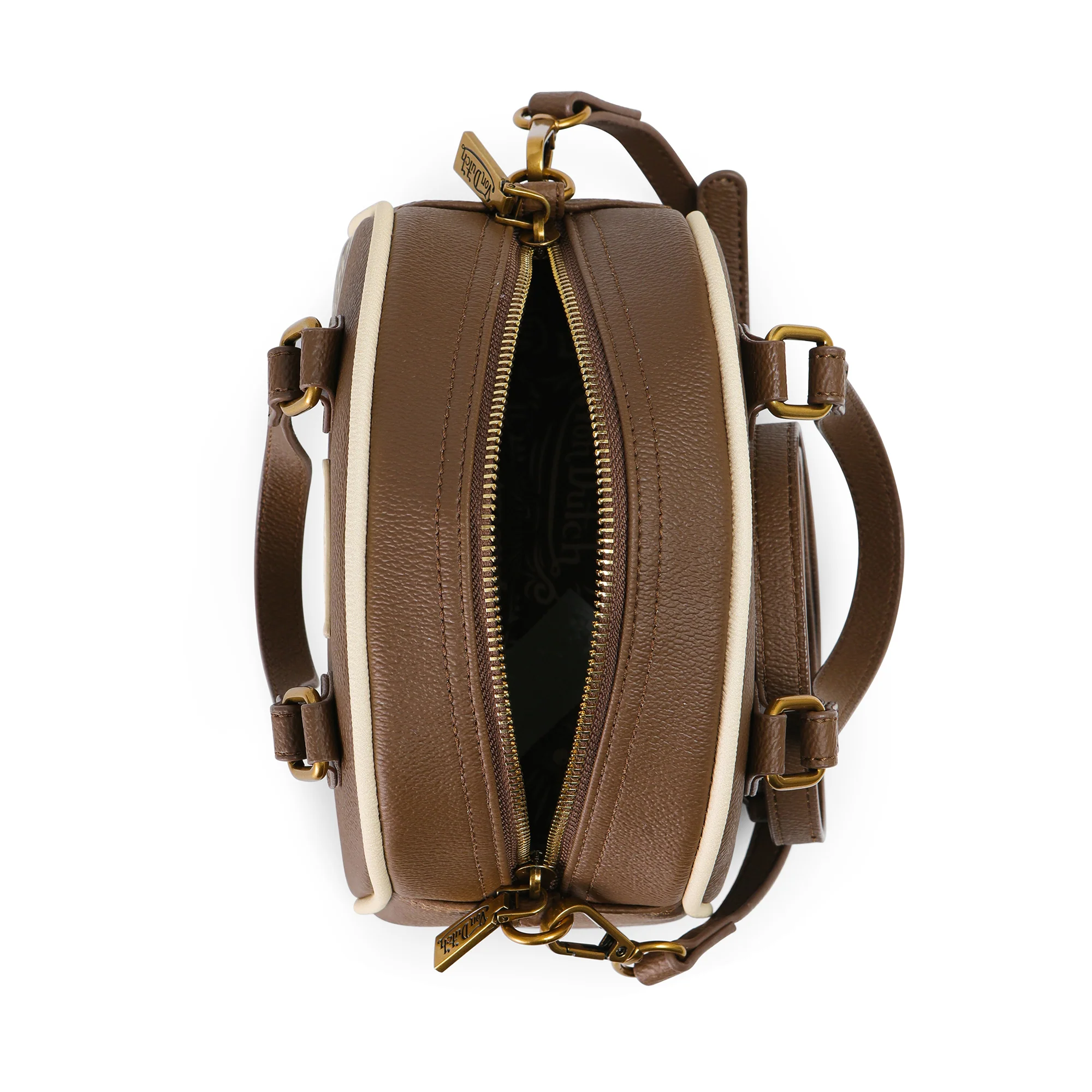 Brown & Tan Two-Tone Bowling Bag