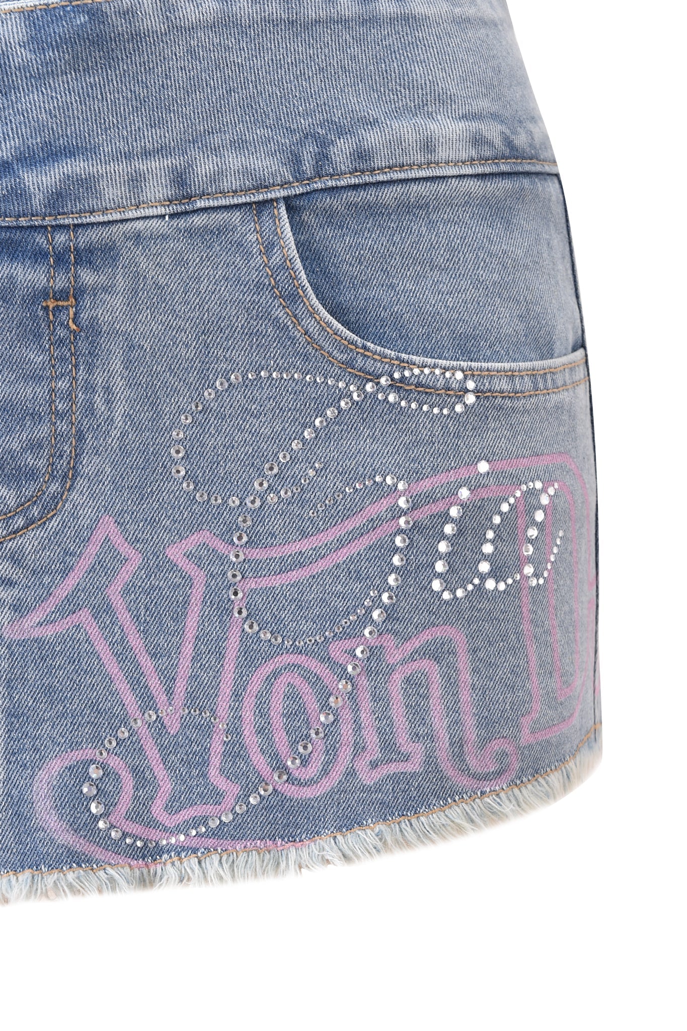 I.AM.GIA X VON DUTCH SYNDRA DENIM MINI SKIRT