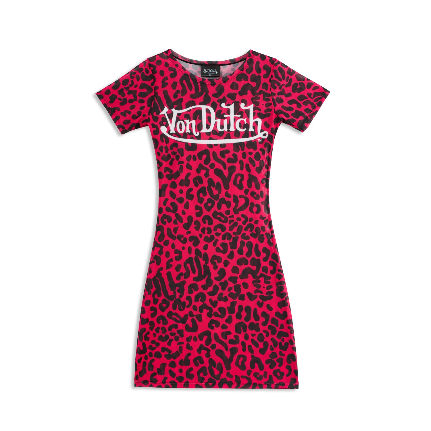 MESH COVER UP DRESS - PINK CHEETAH