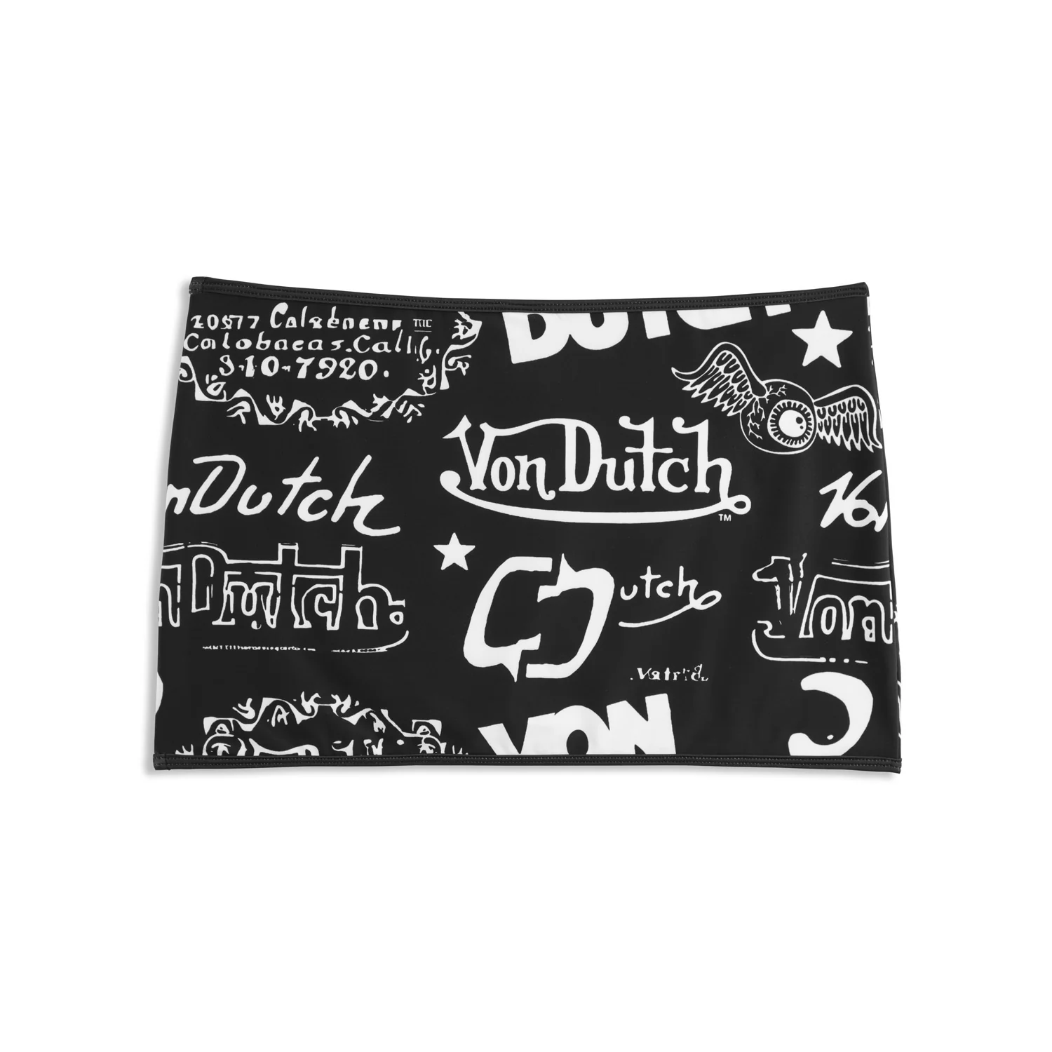 TUBE SKIRT - BLACK ALL OVER PRINT