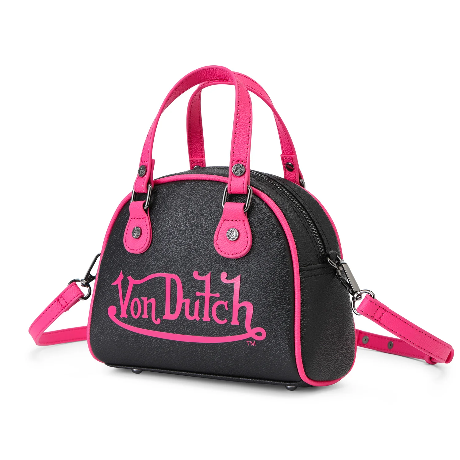 1521-black-hot-pink-two-tone-bowling-bag-2.webp Black & Hot Pink Two-Tone Bowling Bag