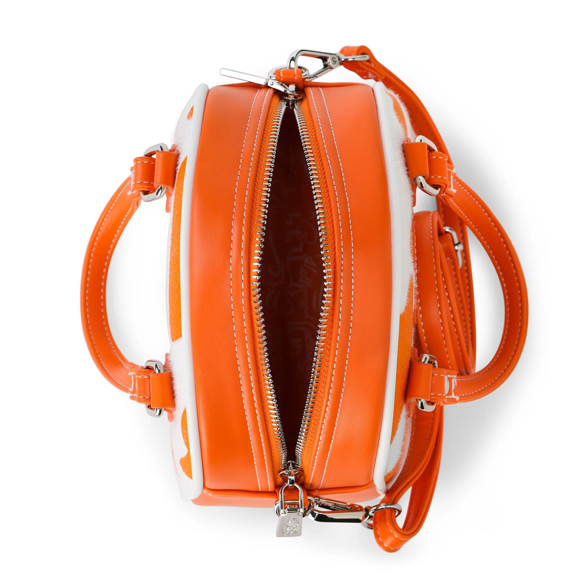 155-orange-cow-print-vegan-pony-hair-bowling-bag-5.webp Orange Cow Print Vegan Pony Hair Bowling Bag