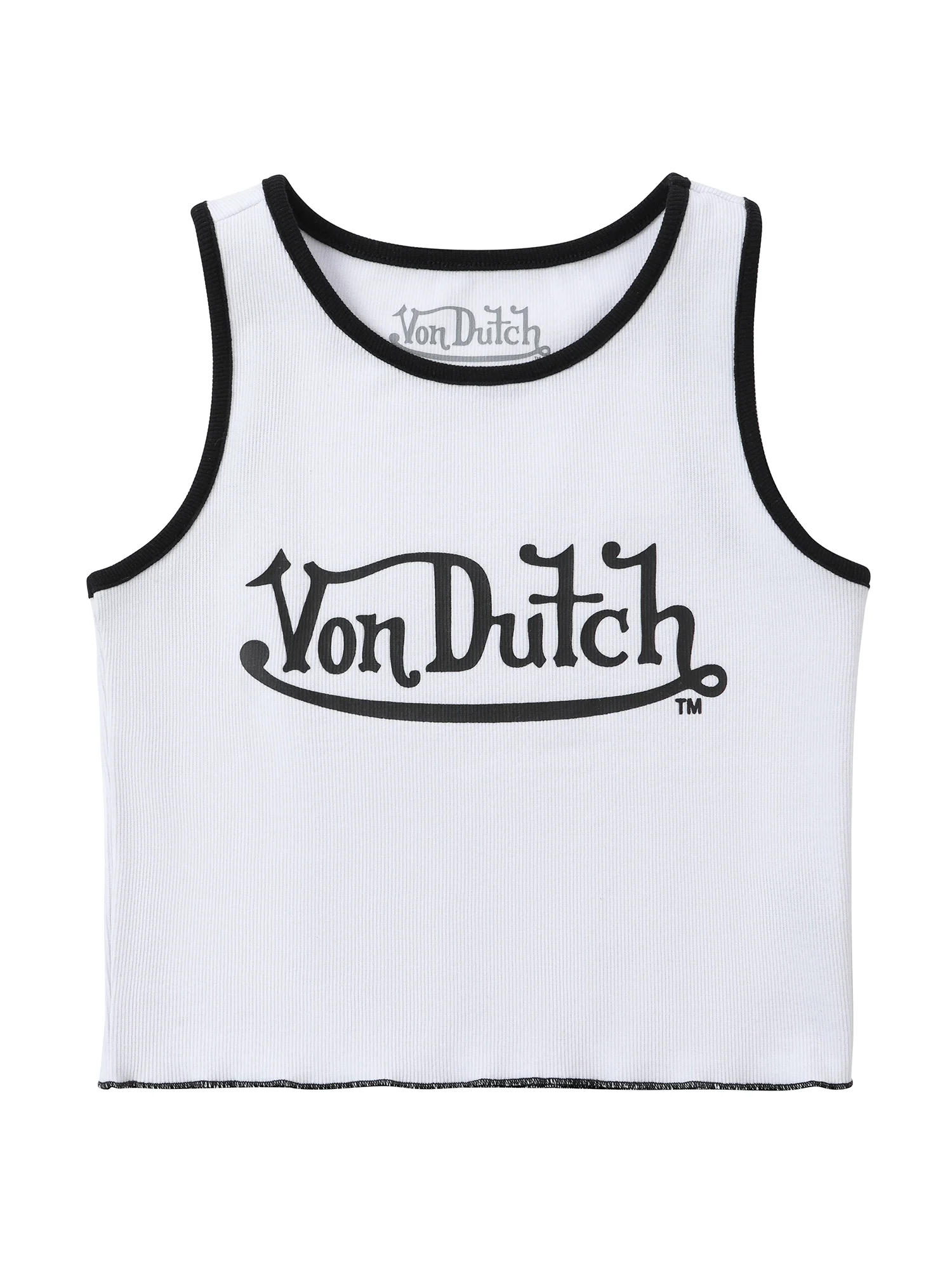 Women's Ribbed Crop Tanks - White and Black