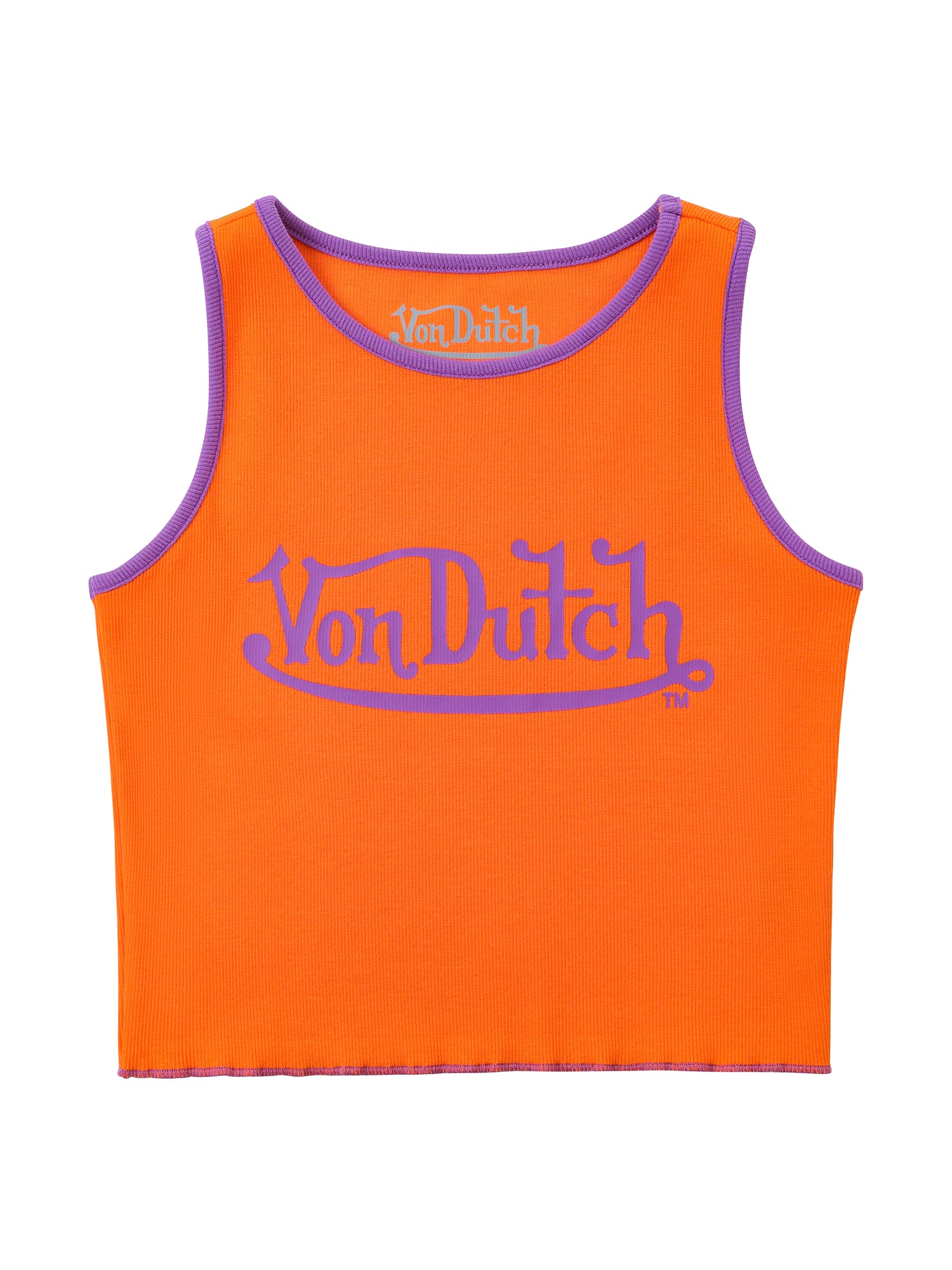 1648-women-s-ribbed-crop-tanks-orange-and-purple-1.jpg Women's Ribbed Crop Tanks - Orange and Purple