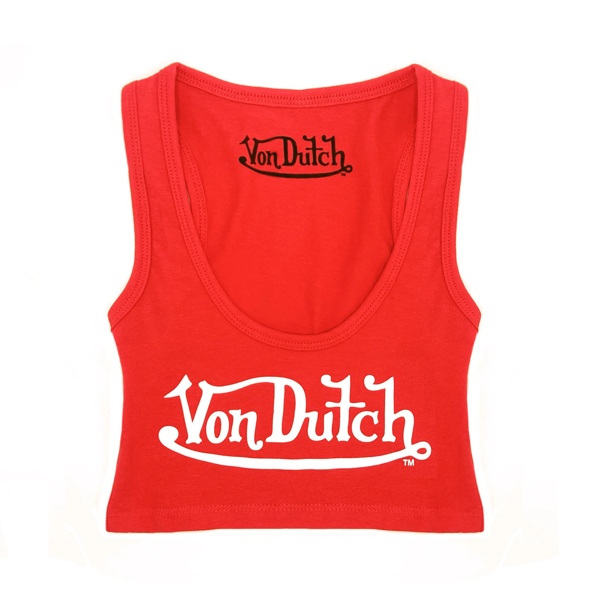 1736-classic-women-s-crop-tank-red-and-white-1.webp Classic Women's Crop Tank - Red and White