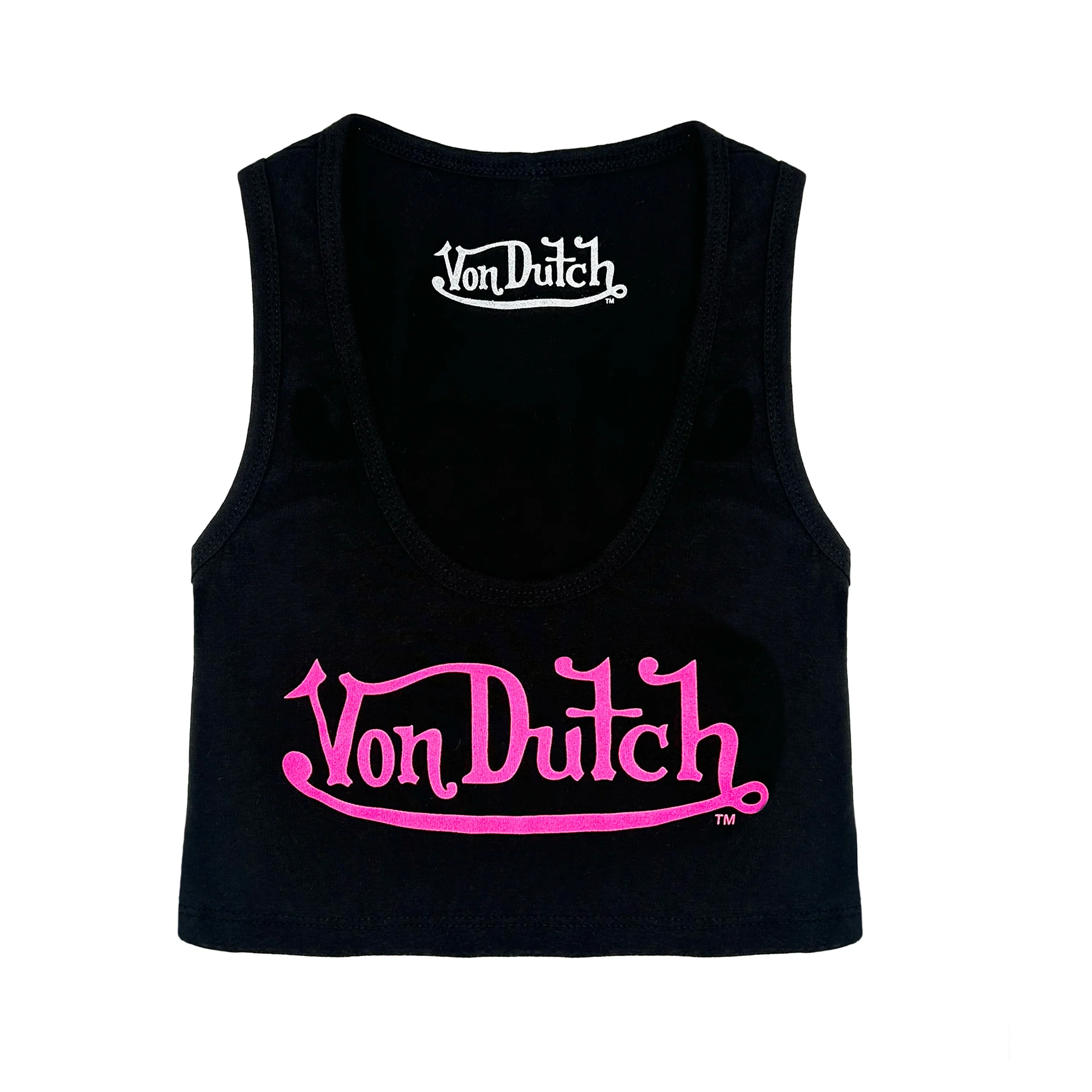 1741-classic-women-s-crop-tank-black-and-hotpink-1.webp Classic Women's Crop Tank - Black and HotPink