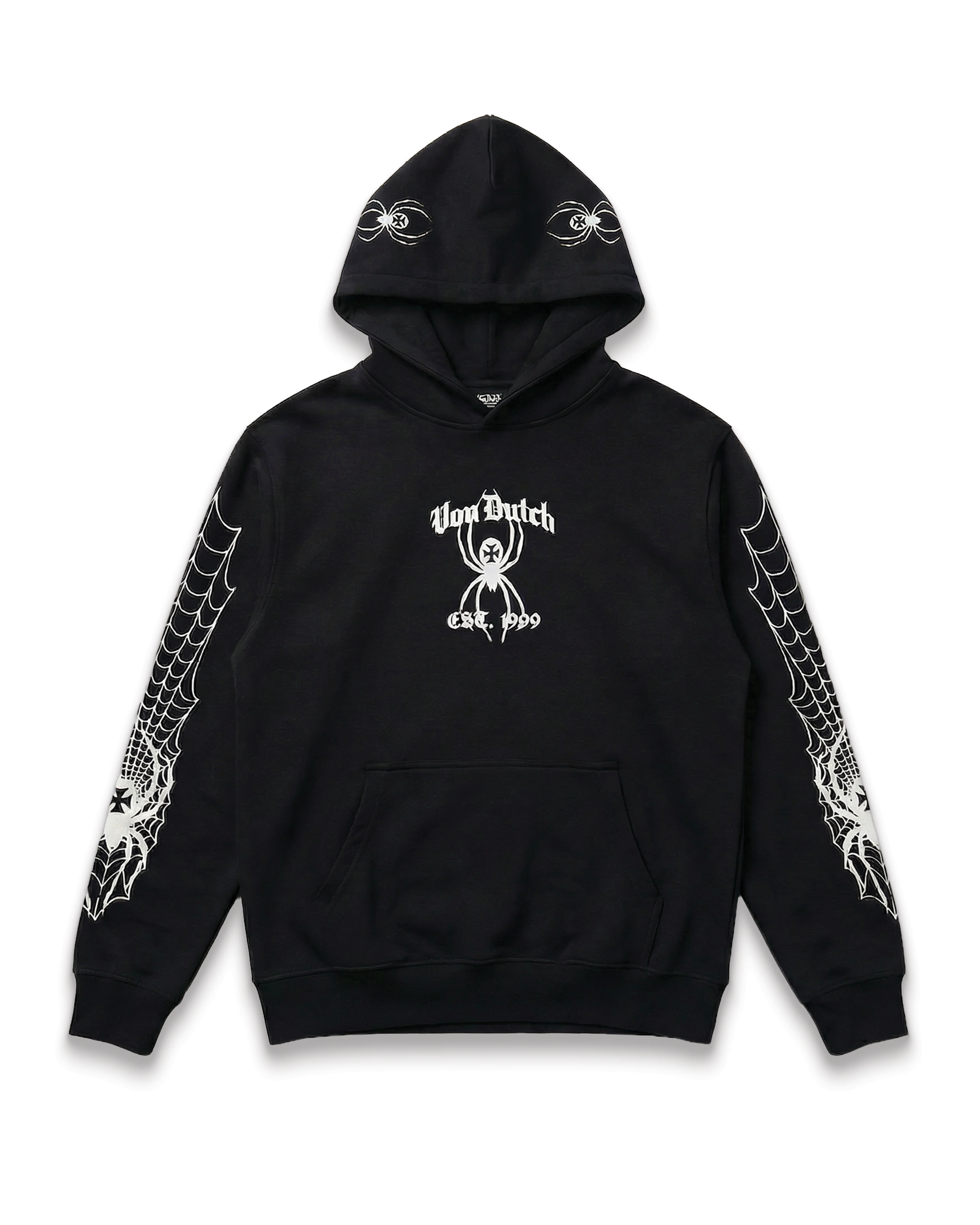 1767-spider-crest-hoodie-black-white-1.webp SPIDER CREST HOODIE - BLACK & WHITE