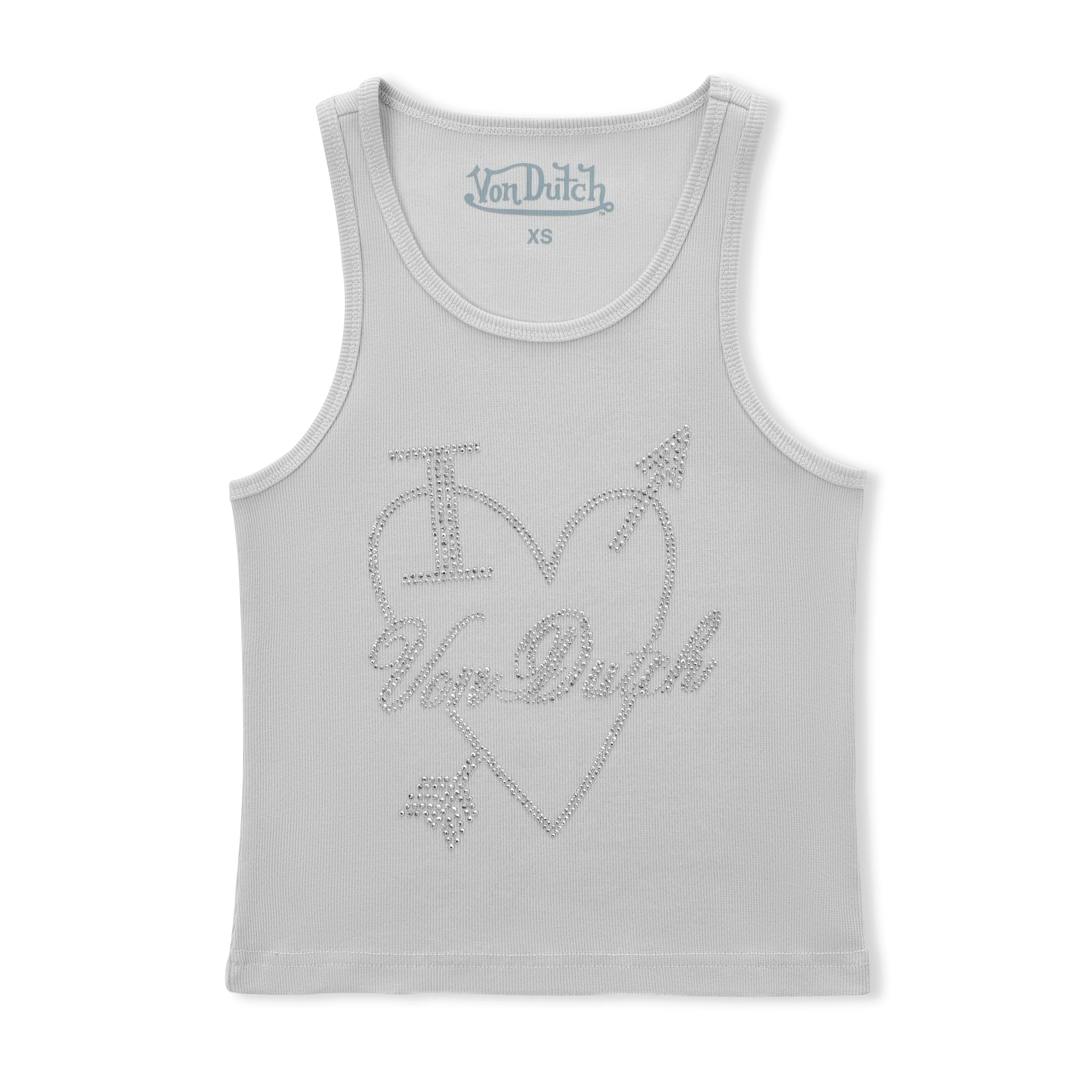 2053-i-love-von-dutch-rhinestone-tank-gray-1.webp "I Love Von Dutch" Rhinestone Tank - Gray