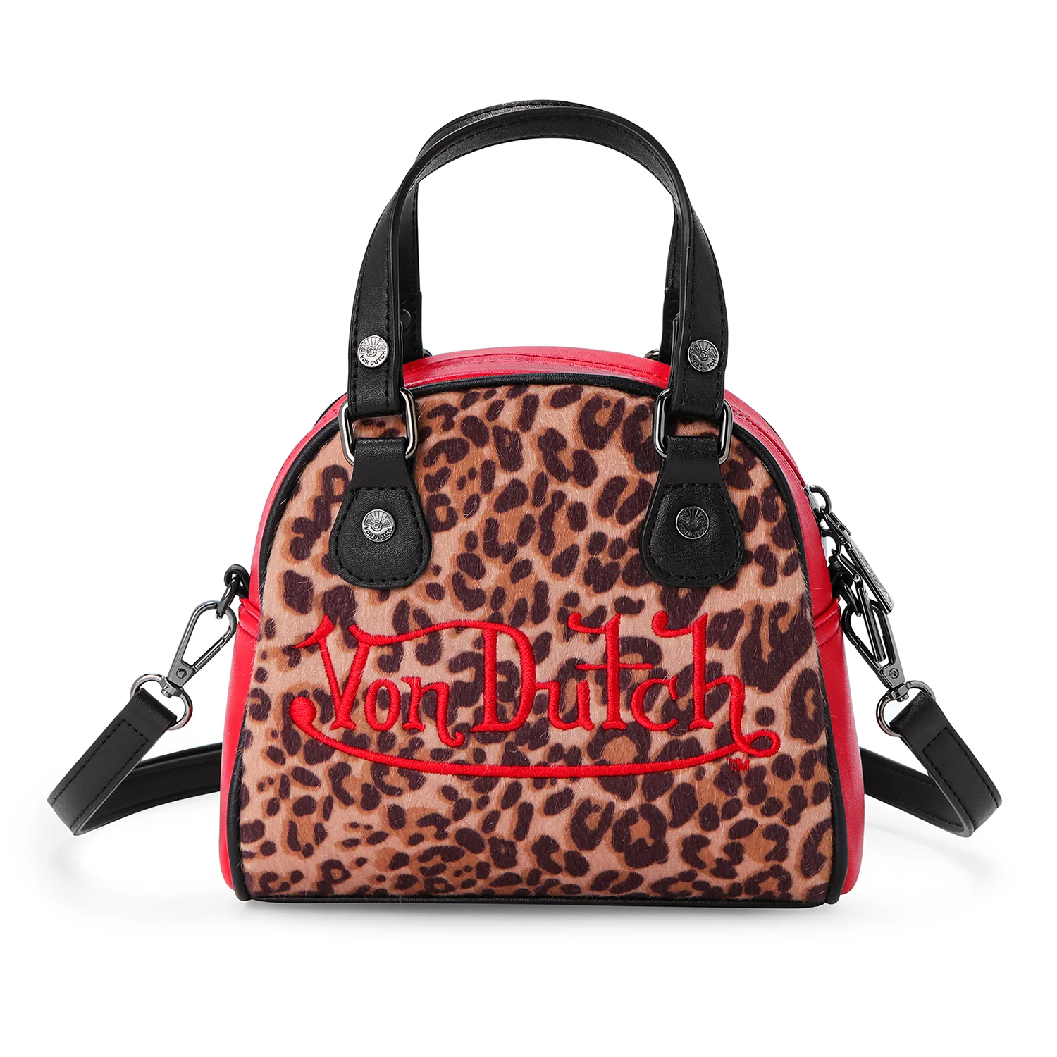 211-red-leopard-vegan-pony-hair-bowling-bag-1.webp Red Leopard Vegan Pony Hair Bowling Bag