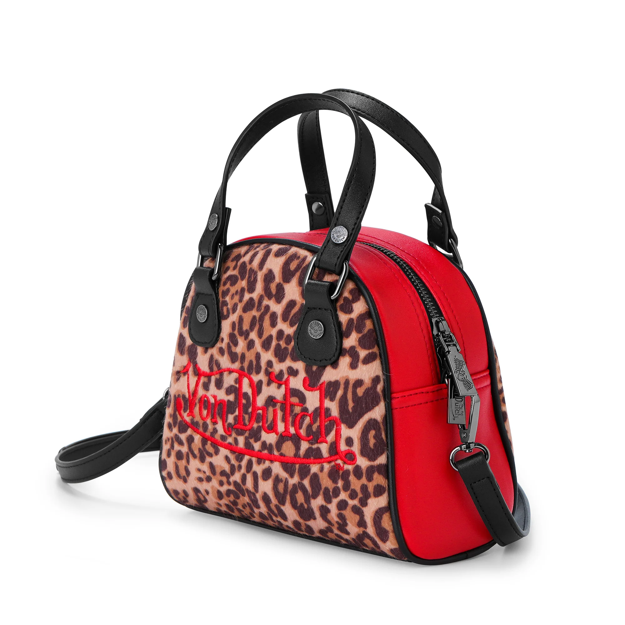 211-red-leopard-vegan-pony-hair-bowling-bag-2.webp Red Leopard Vegan Pony Hair Bowling Bag