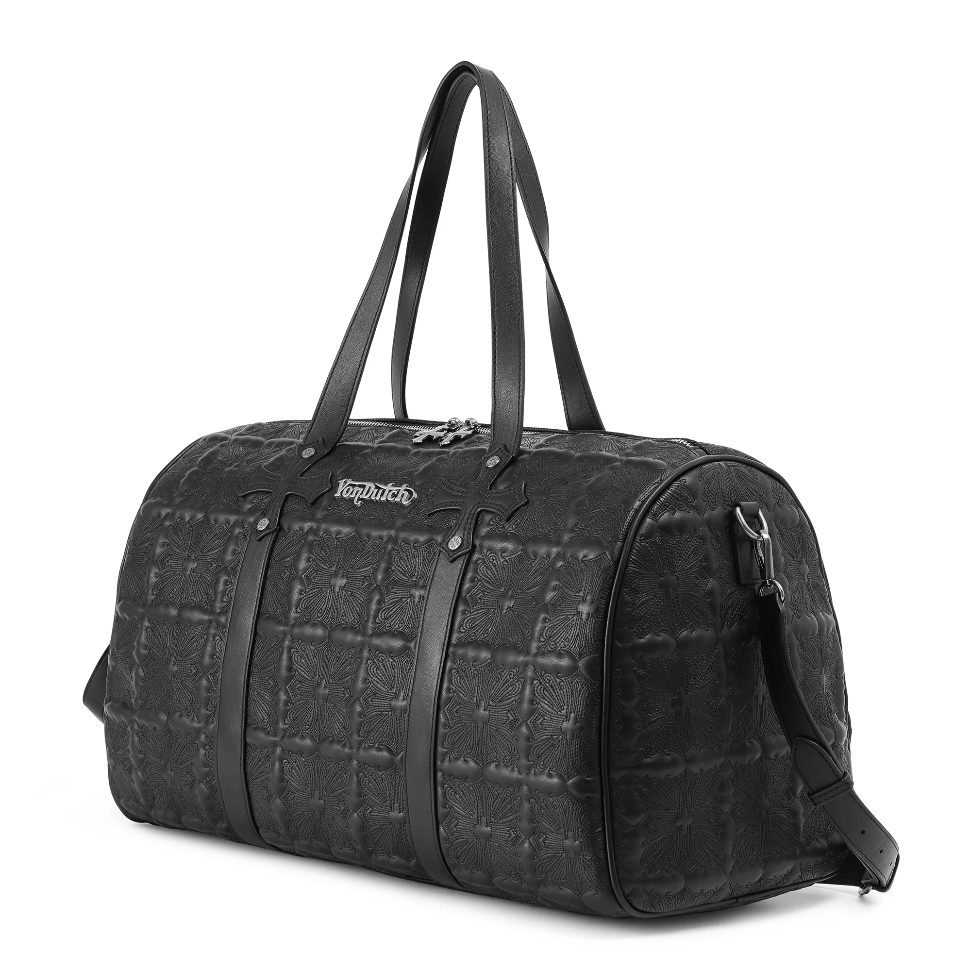 218-embroidered-chopper-duffle-bag-black-2.webp Embroidered Chopper Duffle Bag - Black