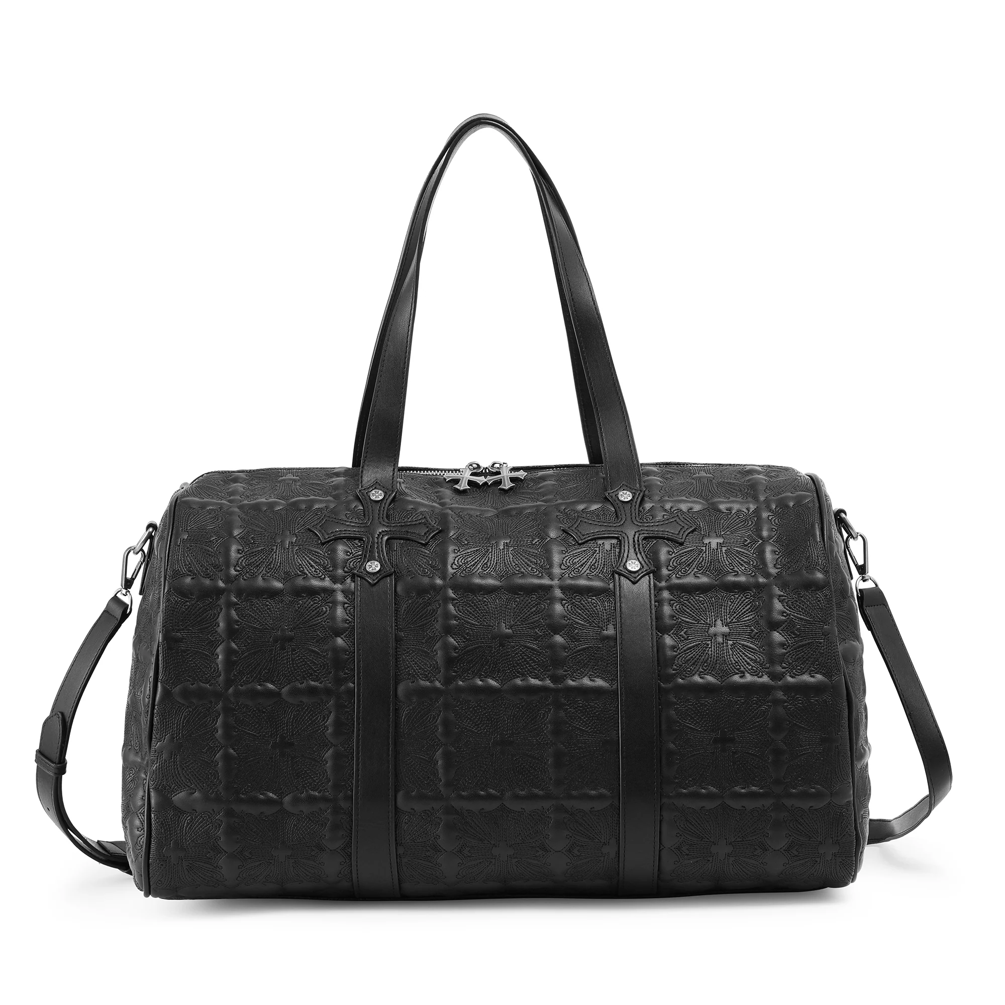 218-embroidered-chopper-duffle-bag-black-3.webp Embroidered Chopper Duffle Bag - Black