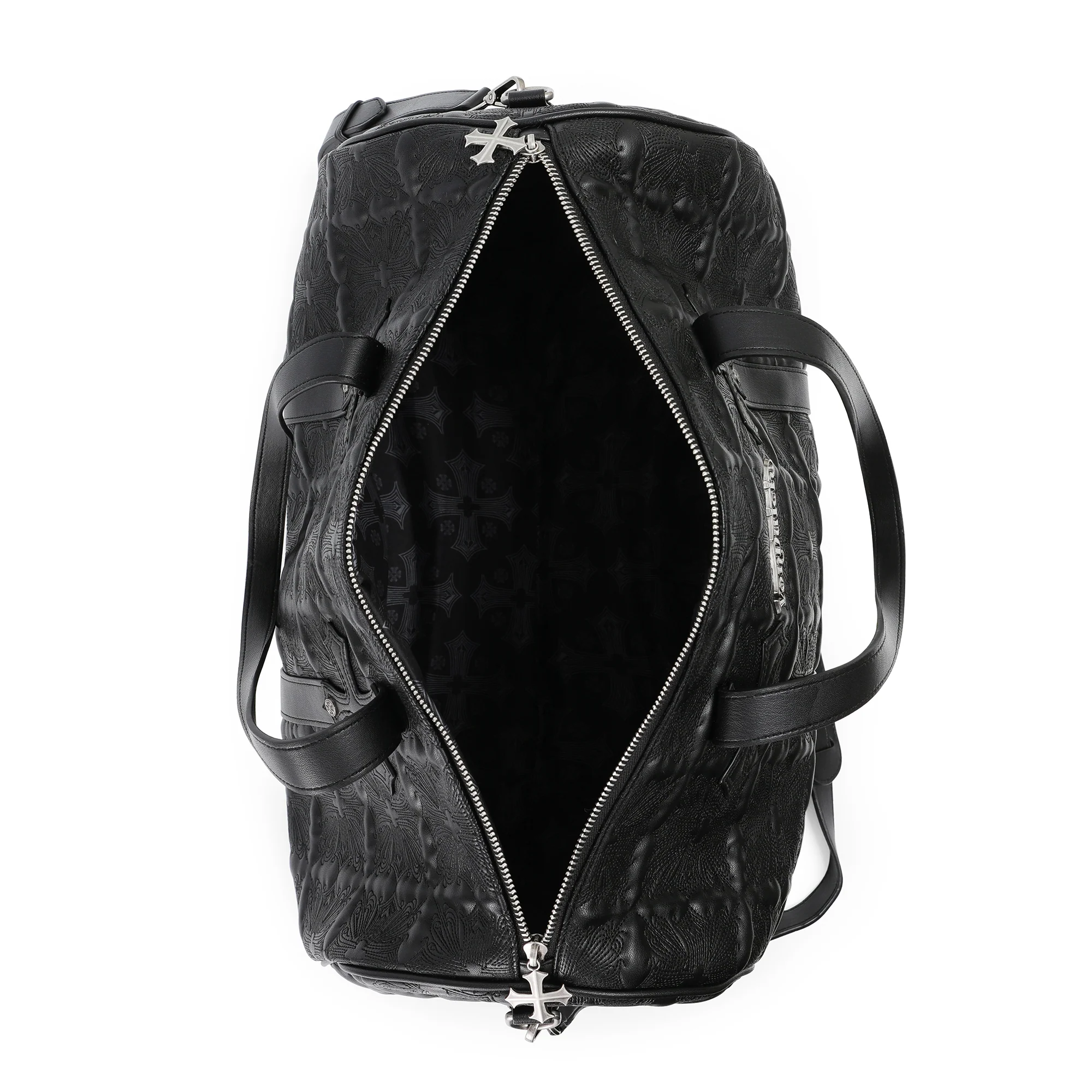 218-embroidered-chopper-duffle-bag-black-4.webp Embroidered Chopper Duffle Bag - Black