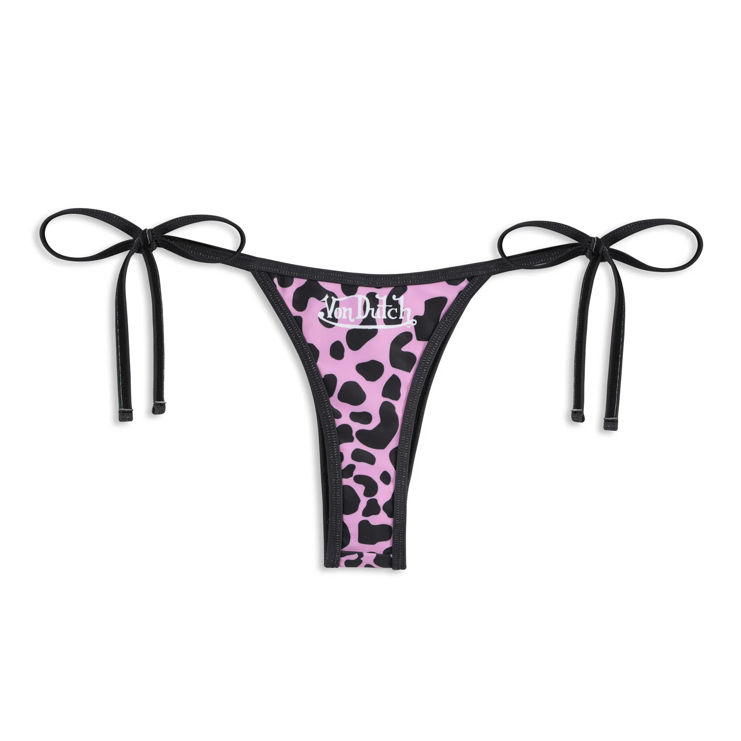 TWO TONE BIKINI BOTTOM - PINK CHEETAH
