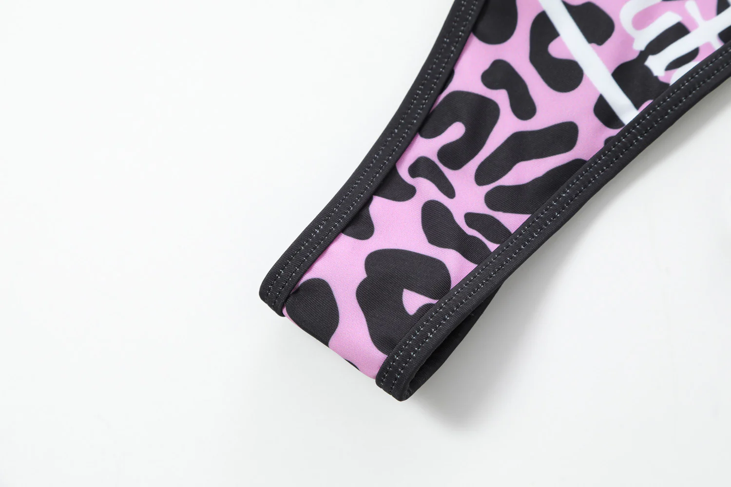 TWO TONE BIKINI BOTTOM - PINK CHEETAH