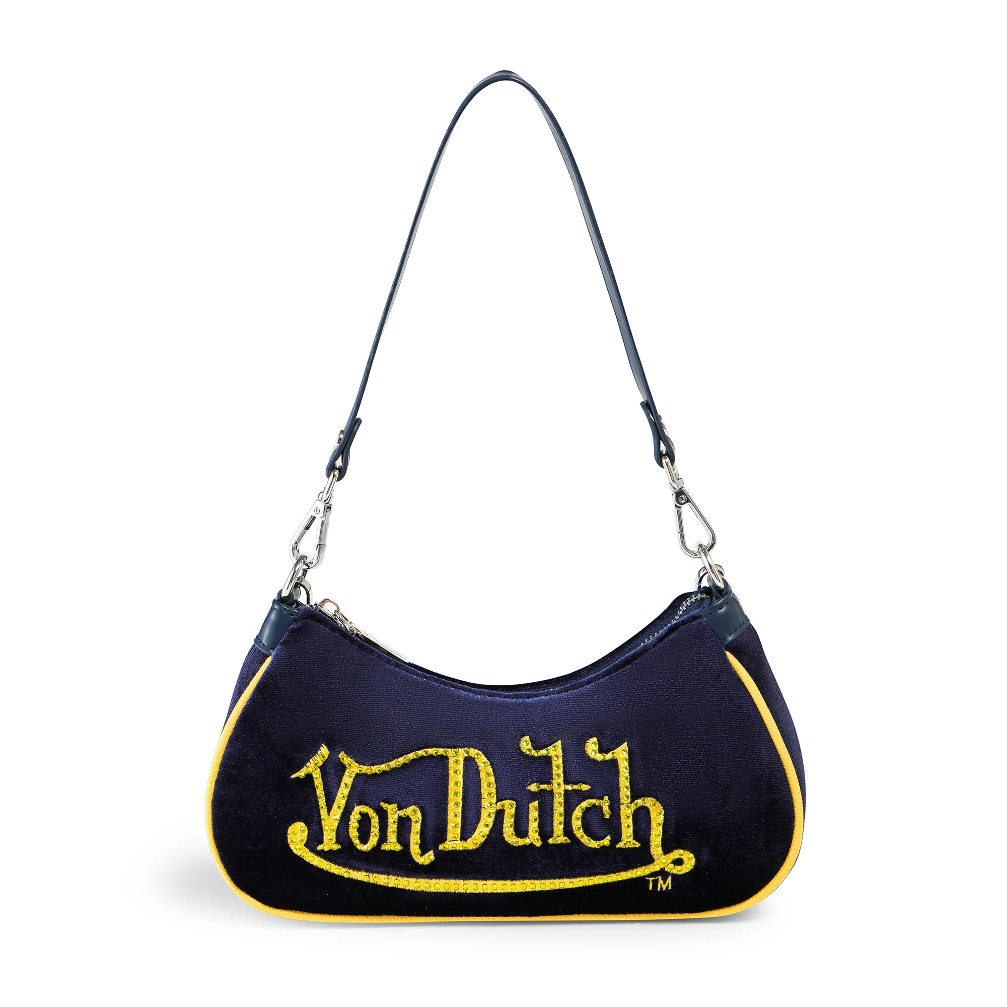 2505-von-dutch-blue-yellow-rhinestone-velvet-shoulder-bag-1.webp Von Dutch Blue & Yellow Rhinestone Velvet Shoulder Bag