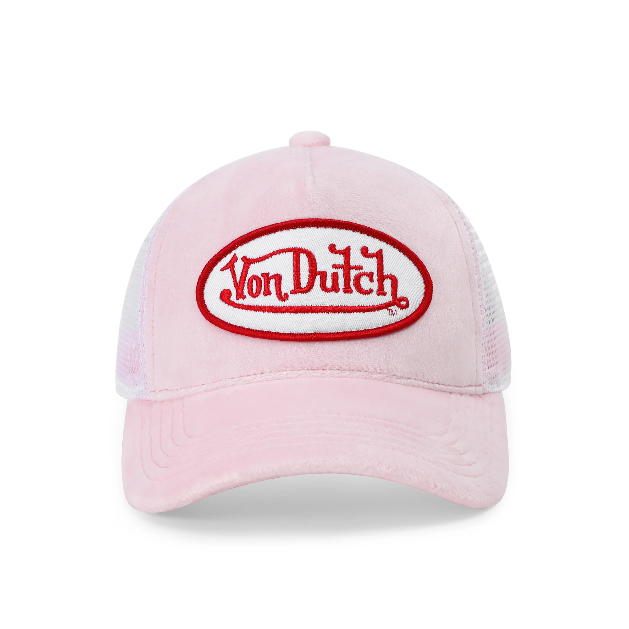2566-kids-velvet-trucker-hat-pink-crush-1.webp Kids Velvet Trucker Hat - Pink Crush