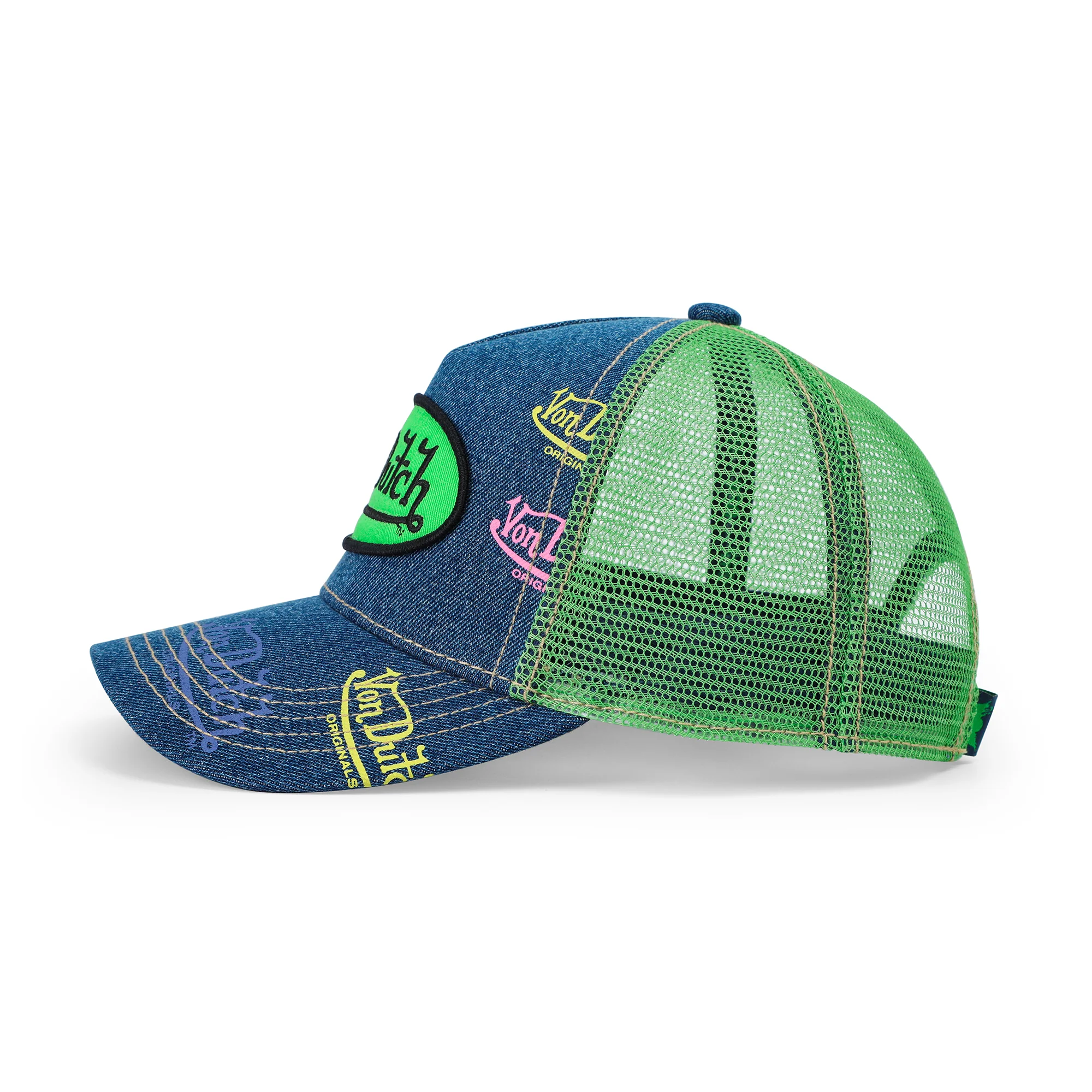 Kids Denim Trucker Hat - Green Apple