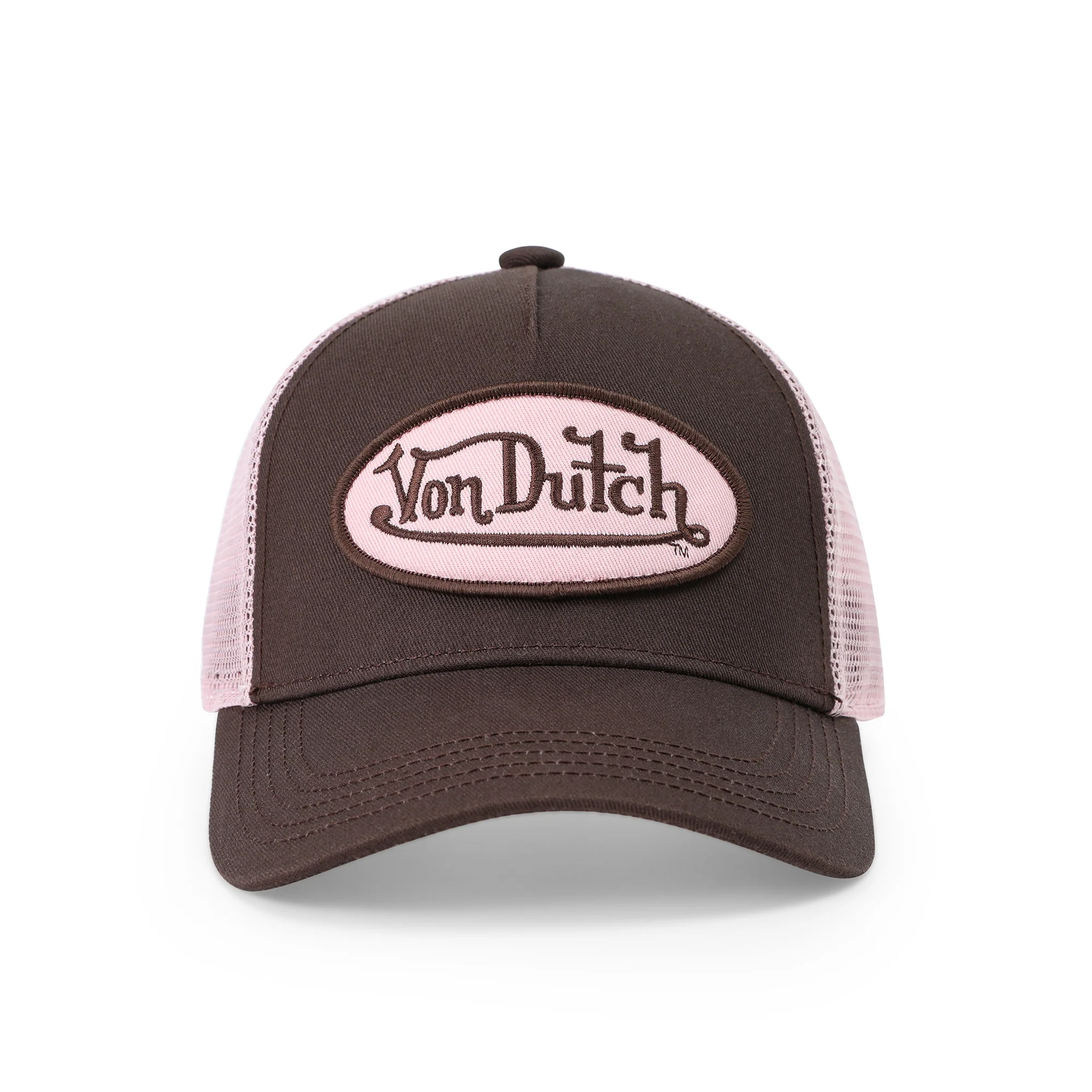 2574-kids-classic-trucker-hat-brown-pink-1.webp Kids Classic Trucker Hat - Brown & Pink