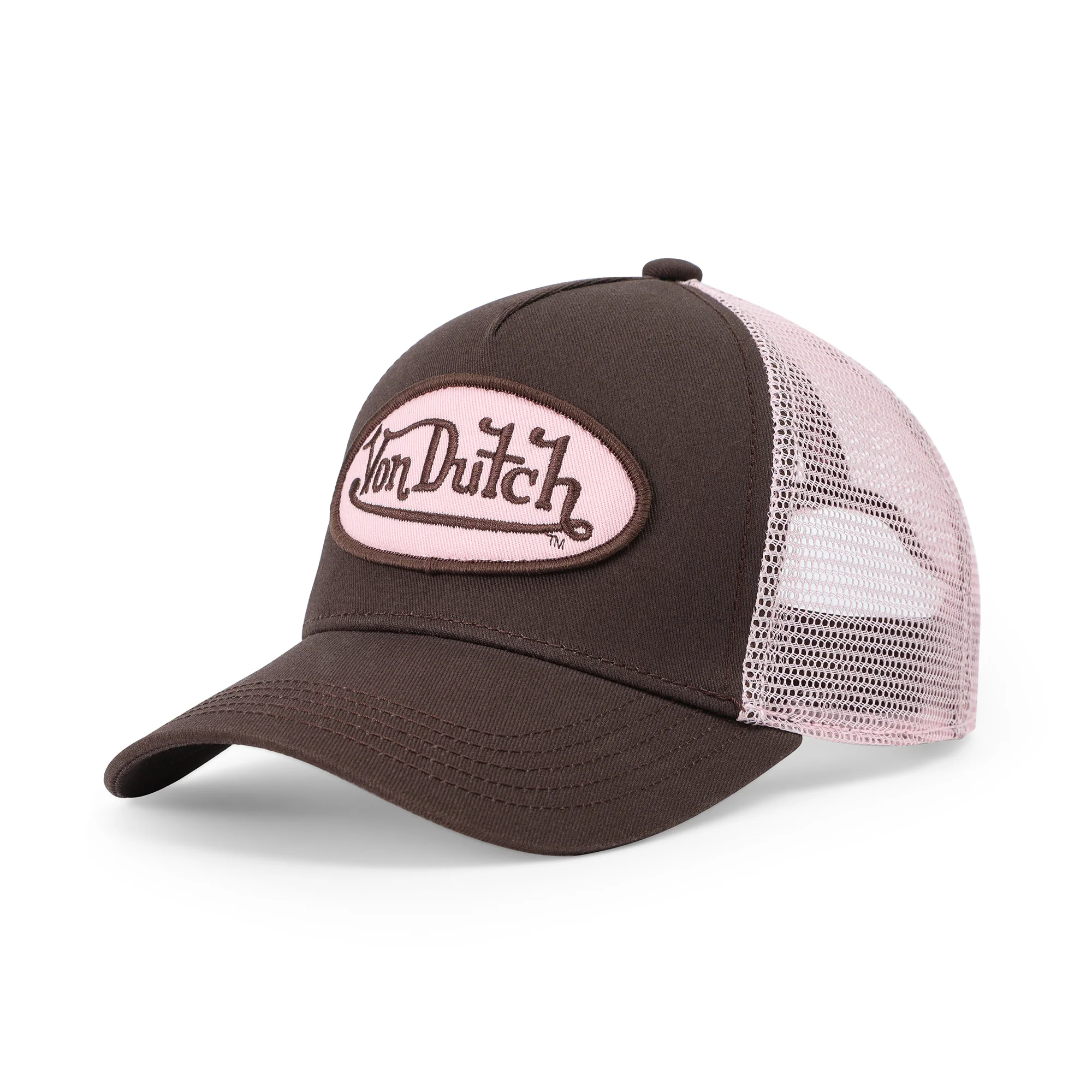 2574-kids-classic-trucker-hat-brown-pink-3.webp Kids Classic Trucker Hat - Brown & Pink