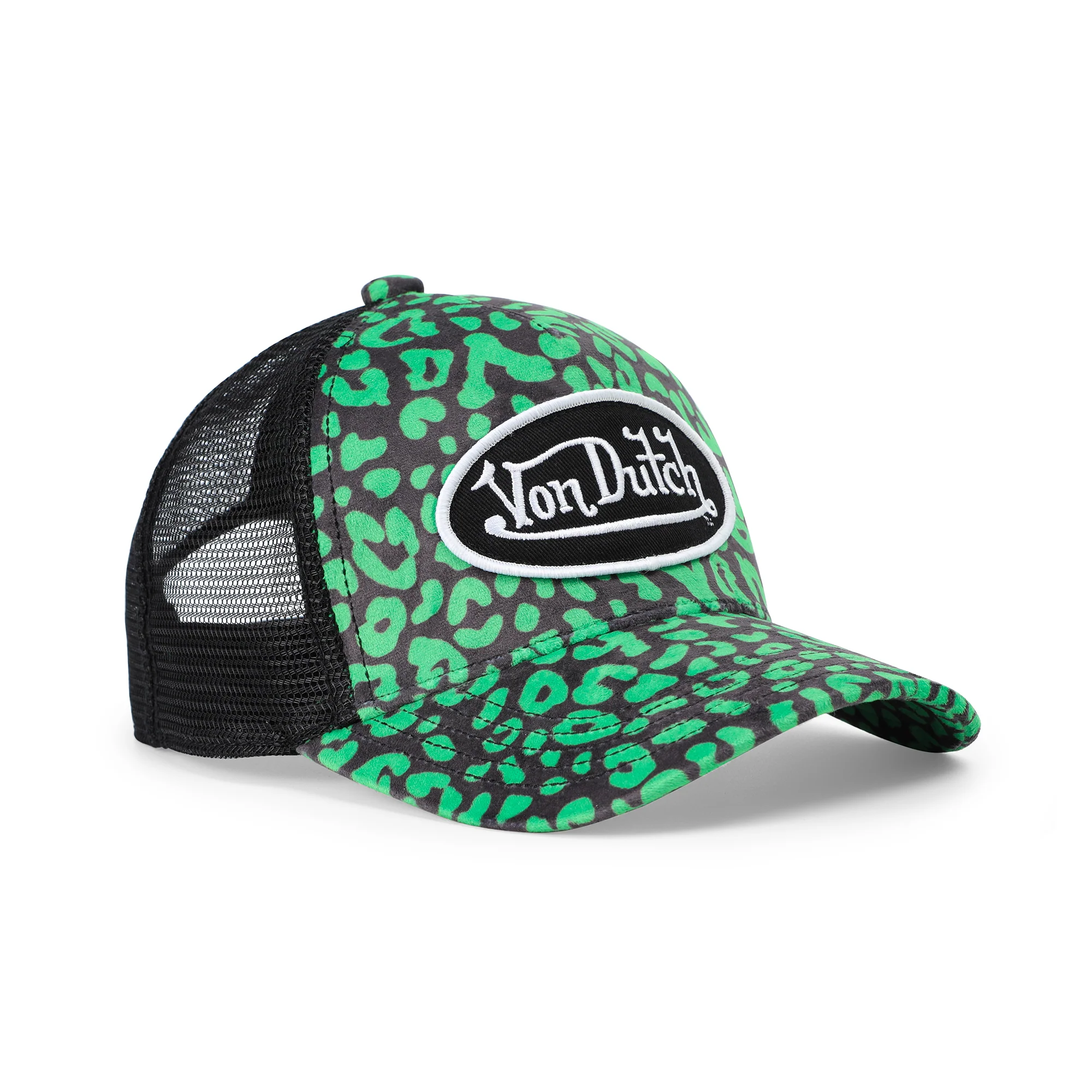 2575-kids-velvet-trucker-hat-lime-green-cheetah-4.webp Kids Velvet Trucker Hat - Lime Green Cheetah