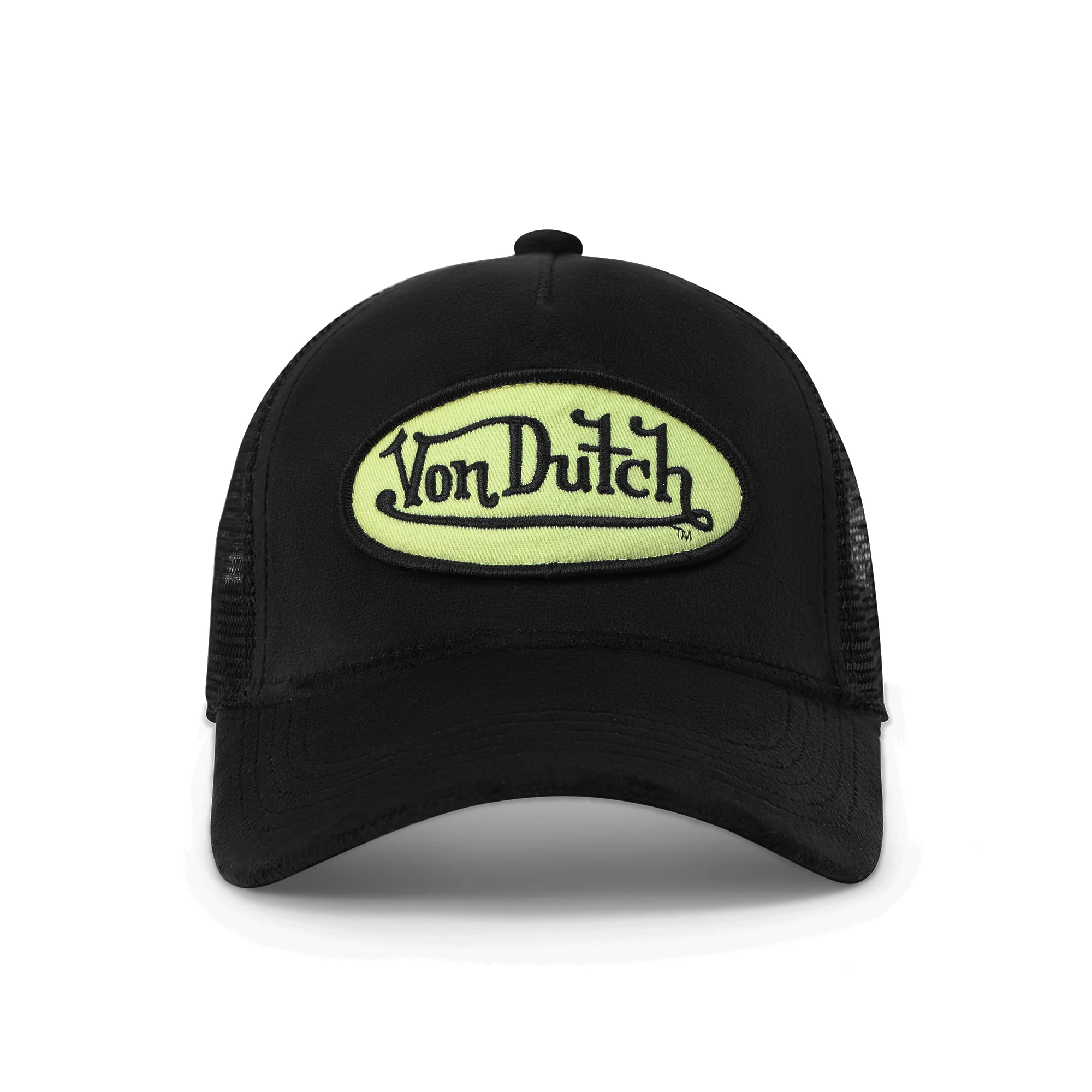 2576-kids-velvet-trucker-hat-black-yellow-1.webp Kids Velvet Trucker Hat - Black & Yellow