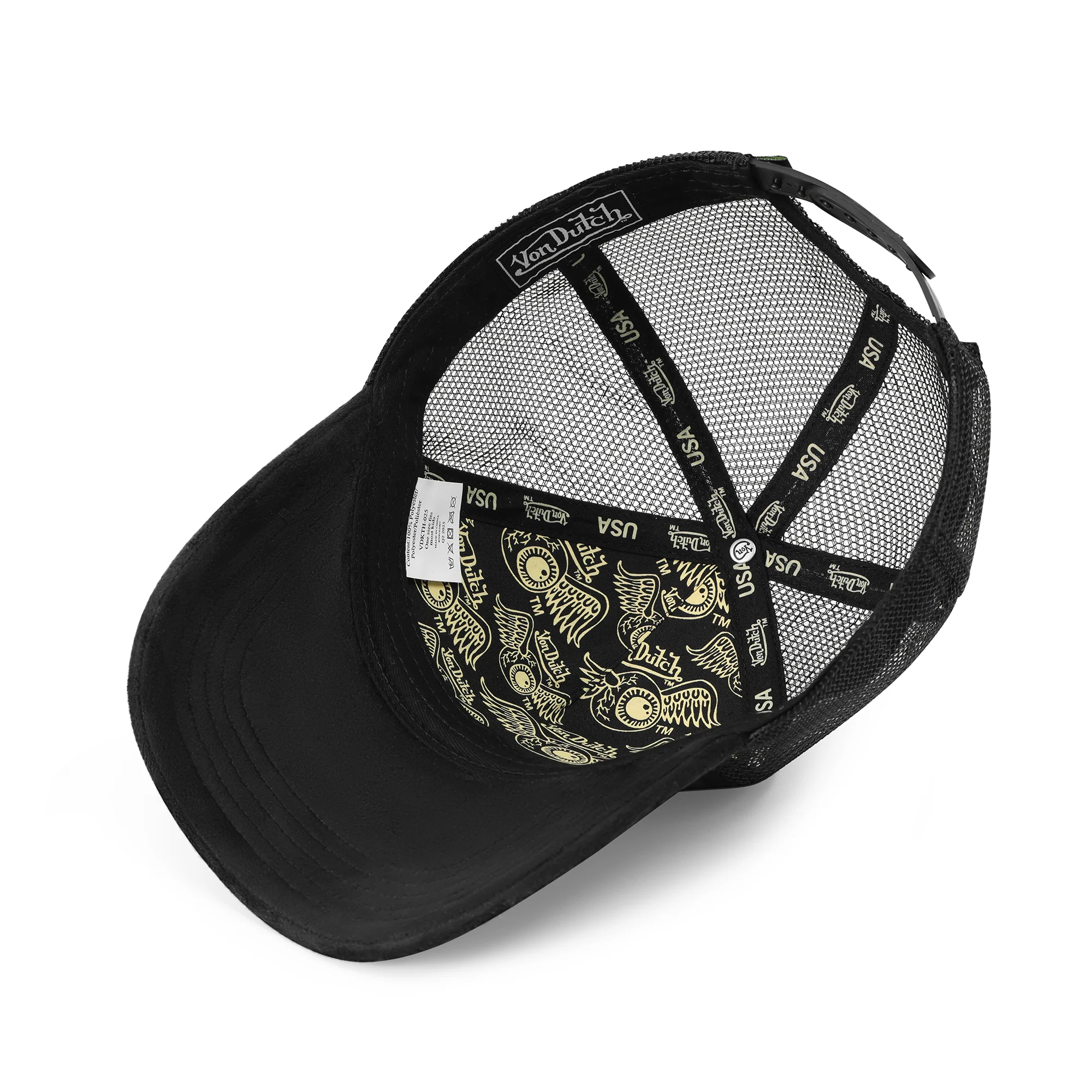 2576-kids-velvet-trucker-hat-black-yellow-4.webp Kids Velvet Trucker Hat - Black & Yellow