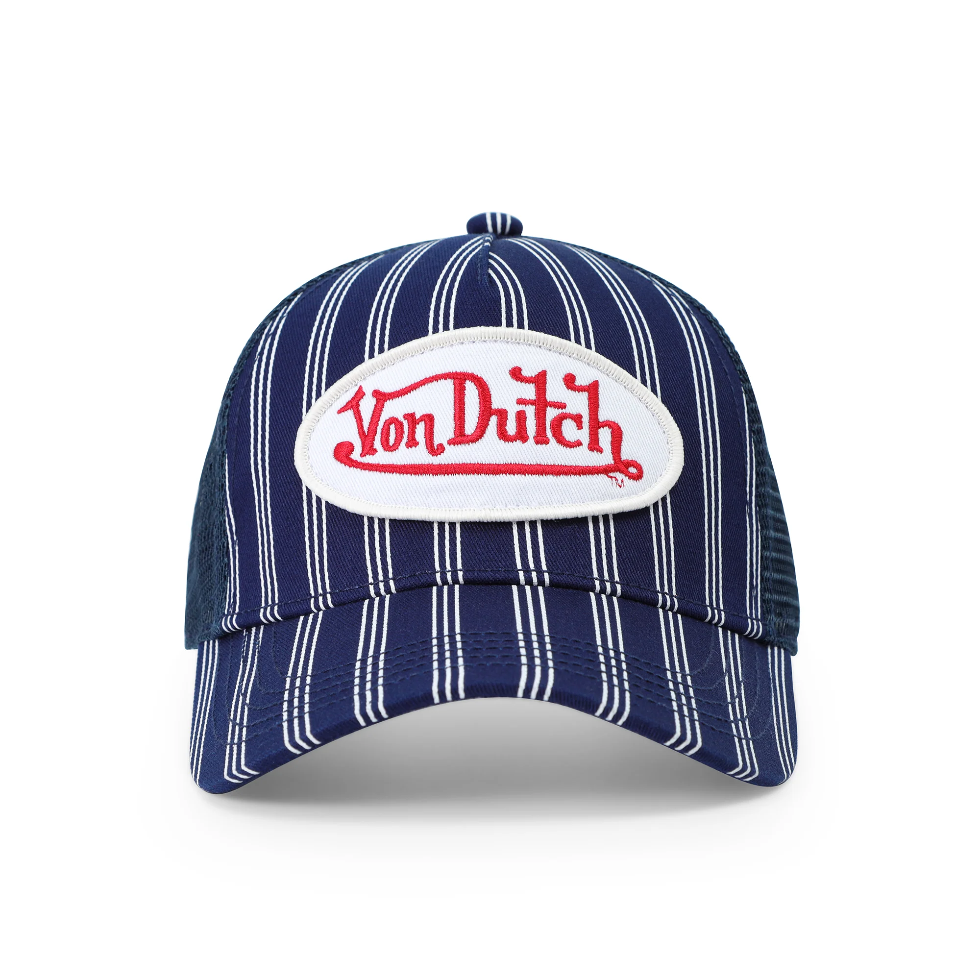2577-kids-classic-trucker-hat-navy-white-stripe-1.webp Kids Classic Trucker Hat - Navy White Stripe