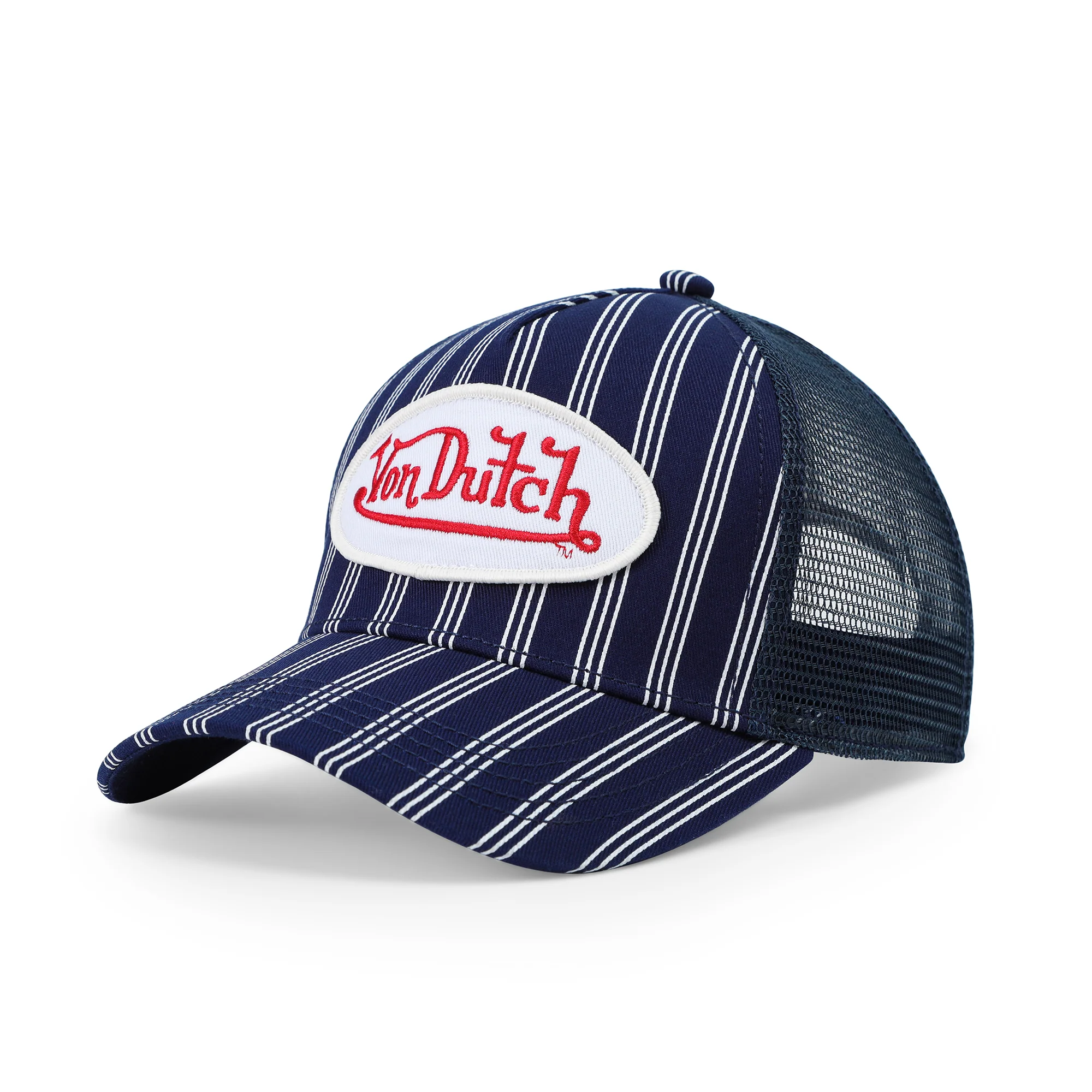 2577-kids-classic-trucker-hat-navy-white-stripe-3.webp Kids Classic Trucker Hat - Navy White Stripe