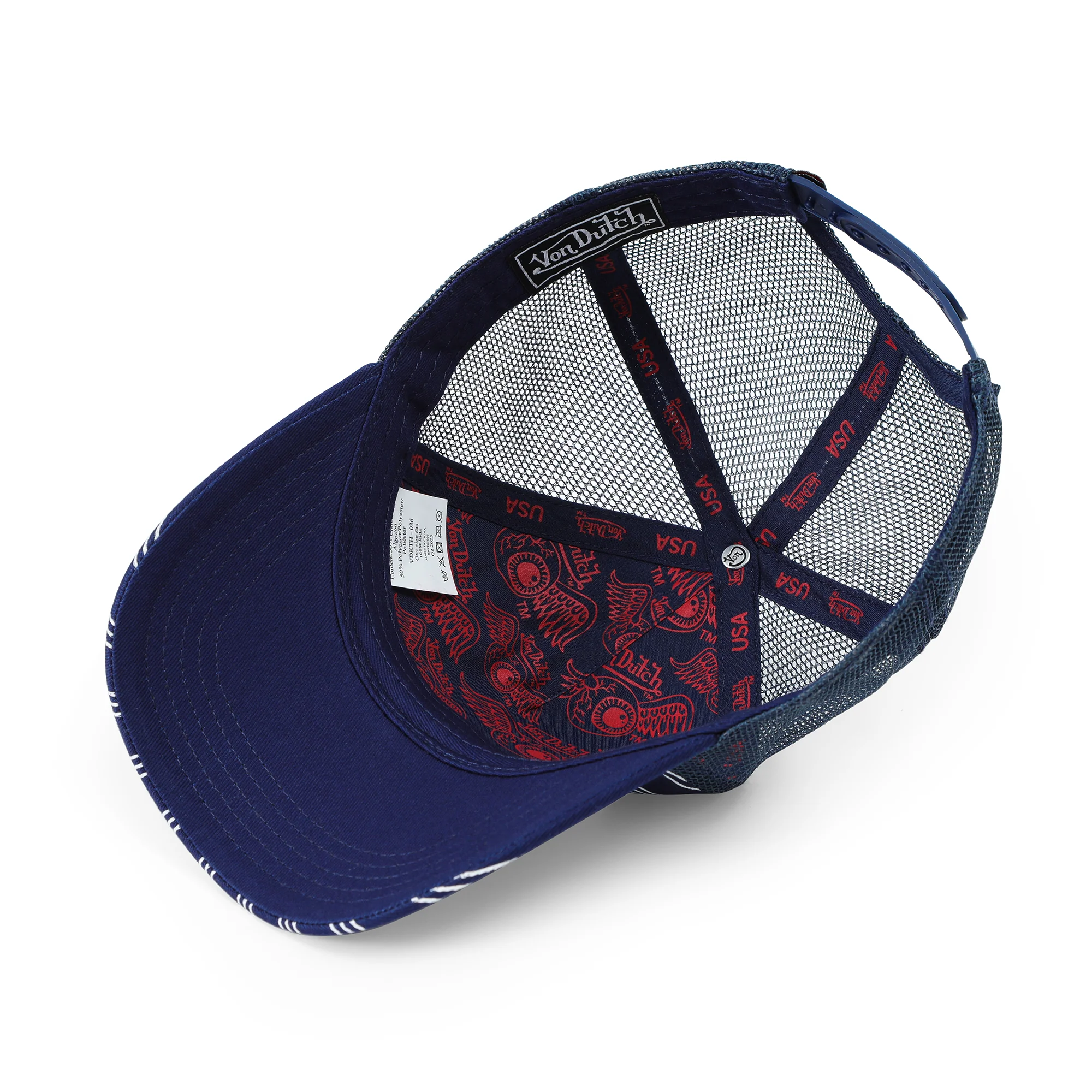 2577-kids-classic-trucker-hat-navy-white-stripe-4.webp Kids Classic Trucker Hat - Navy White Stripe