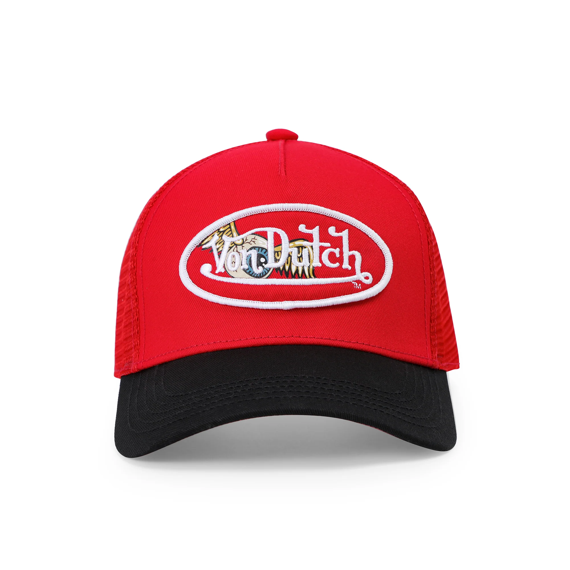 2584-kids-classic-trucker-hat-red-oval-eye-1.webp Kids Classic Trucker Hat - Red Oval Eye