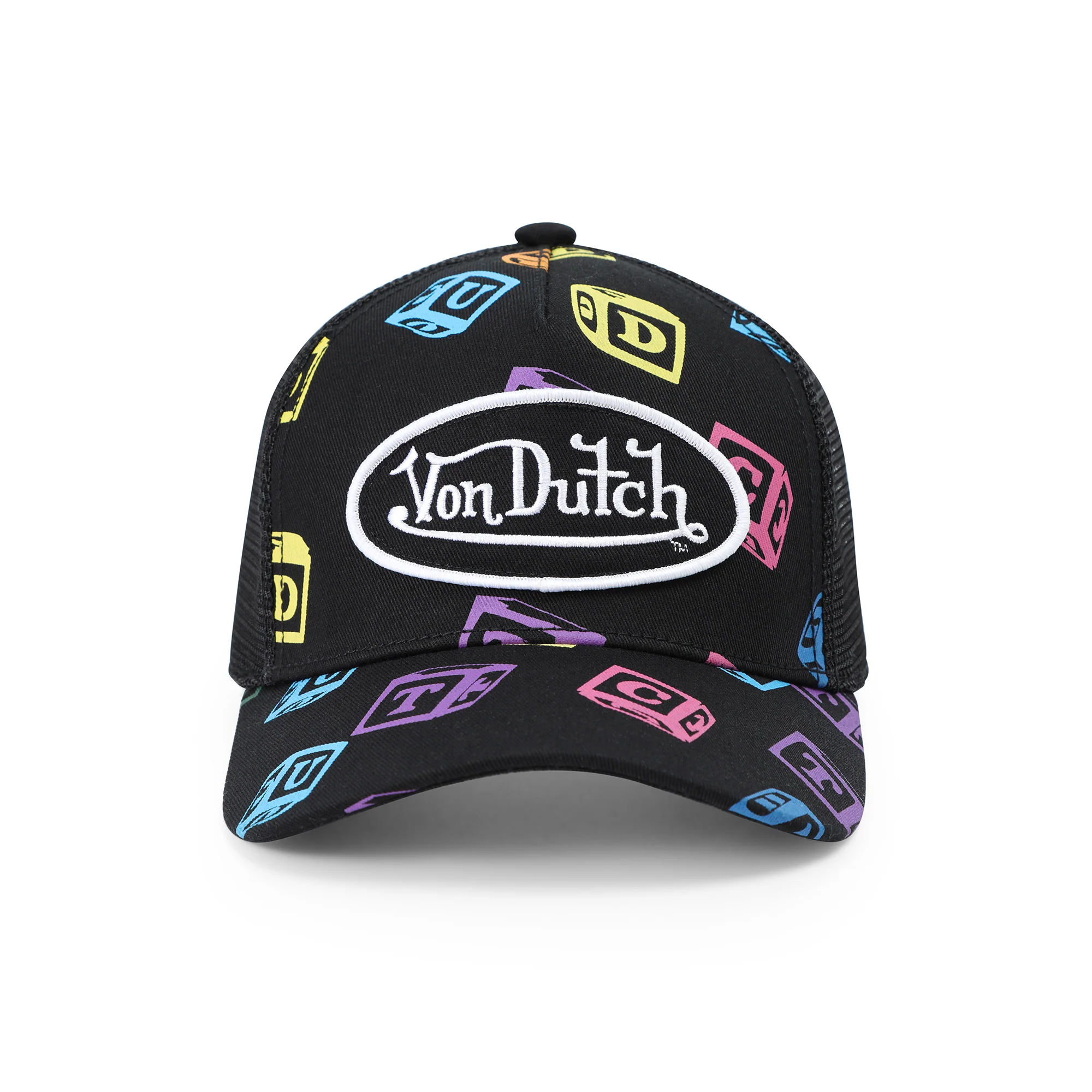 2585-kids-classic-trucker-hat-black-all-over-blocks-1.webp Kids Classic Trucker Hat - Black All Over Blocks