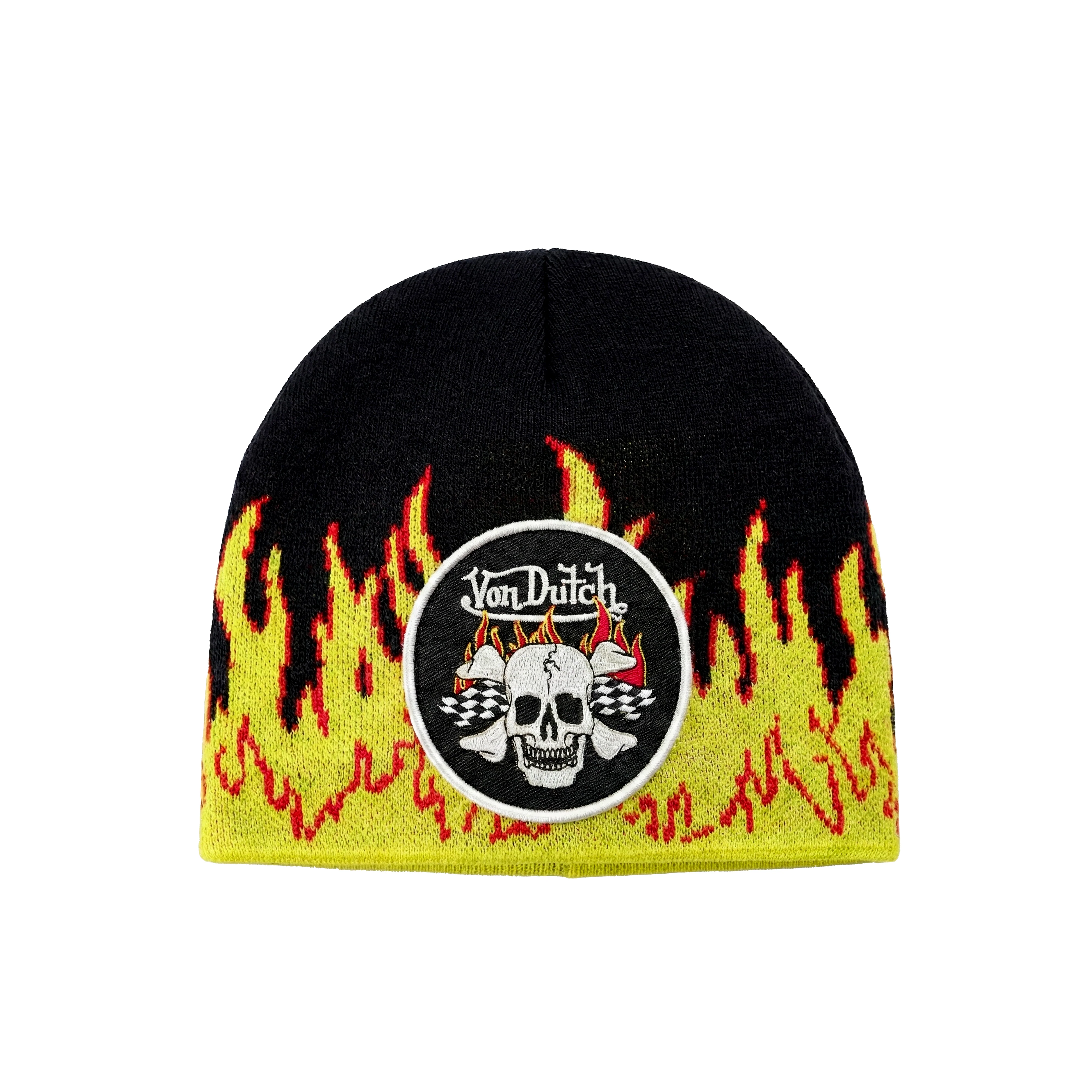 Road Reaper Flame Beanie - Black