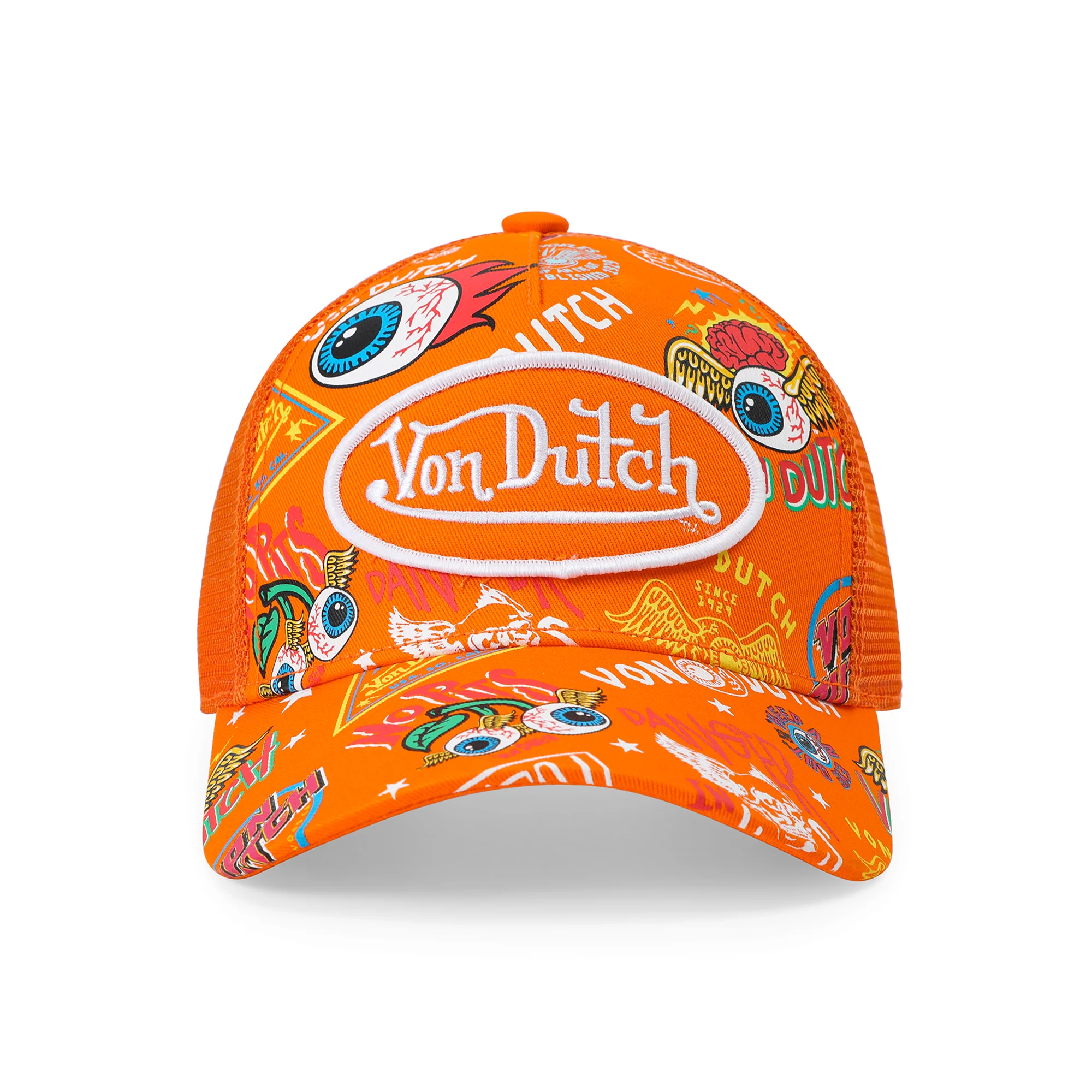 2612-kids-classic-trucker-hat-orange-1.webp Kids Classic Trucker Hat - Orange
