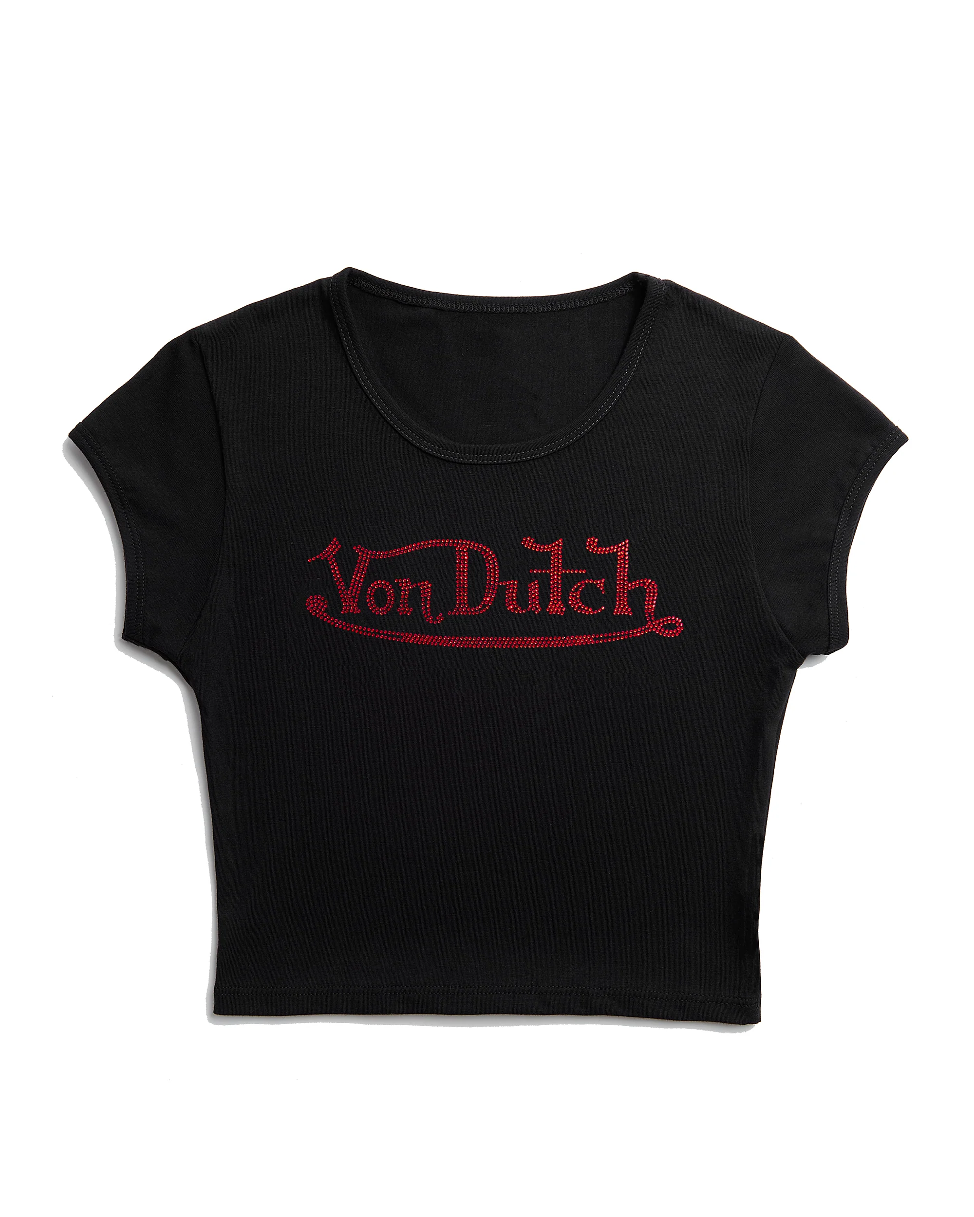 27-von-dutch-black-red-classic-rhinestone-baby-tee-1.webp Von Dutch Black & Red Classic Rhinestone Baby Tee