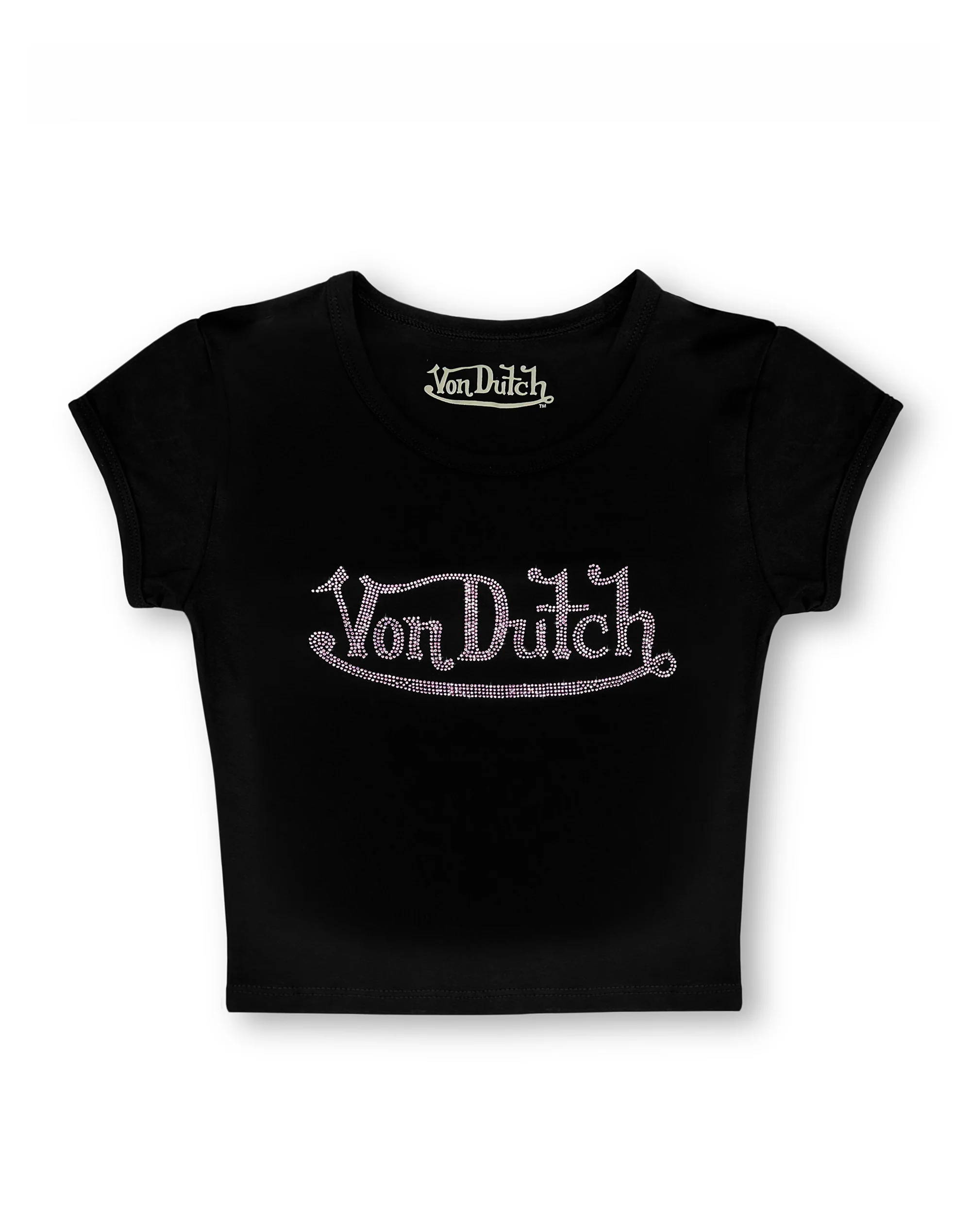 272-black-pink-classic-rhinestone-baby-tee-1.webp Black & Pink Classic Rhinestone Baby Tee