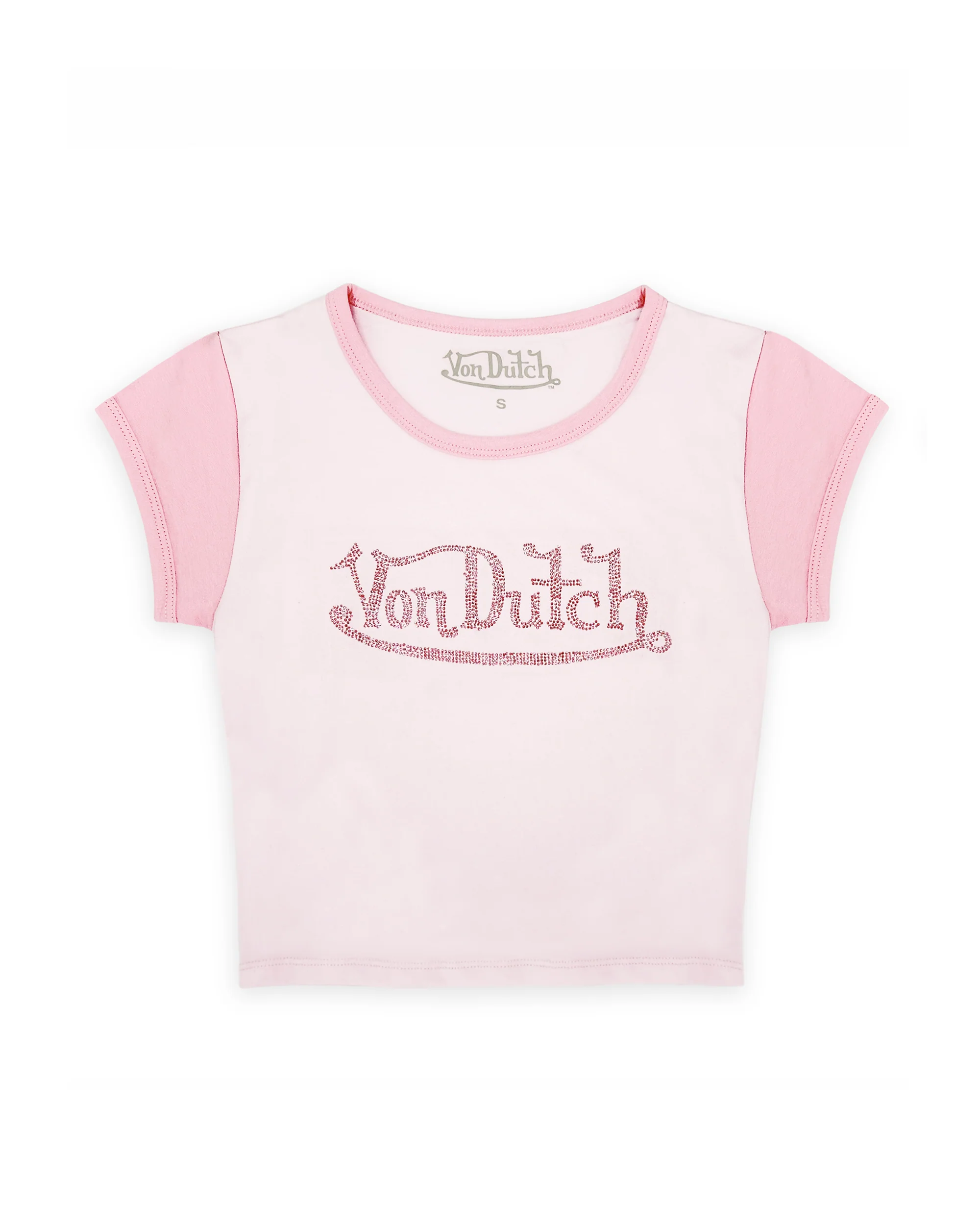 308-pink-rhinestone-ringer-tee-1.webp Pink Rhinestone Ringer Tee