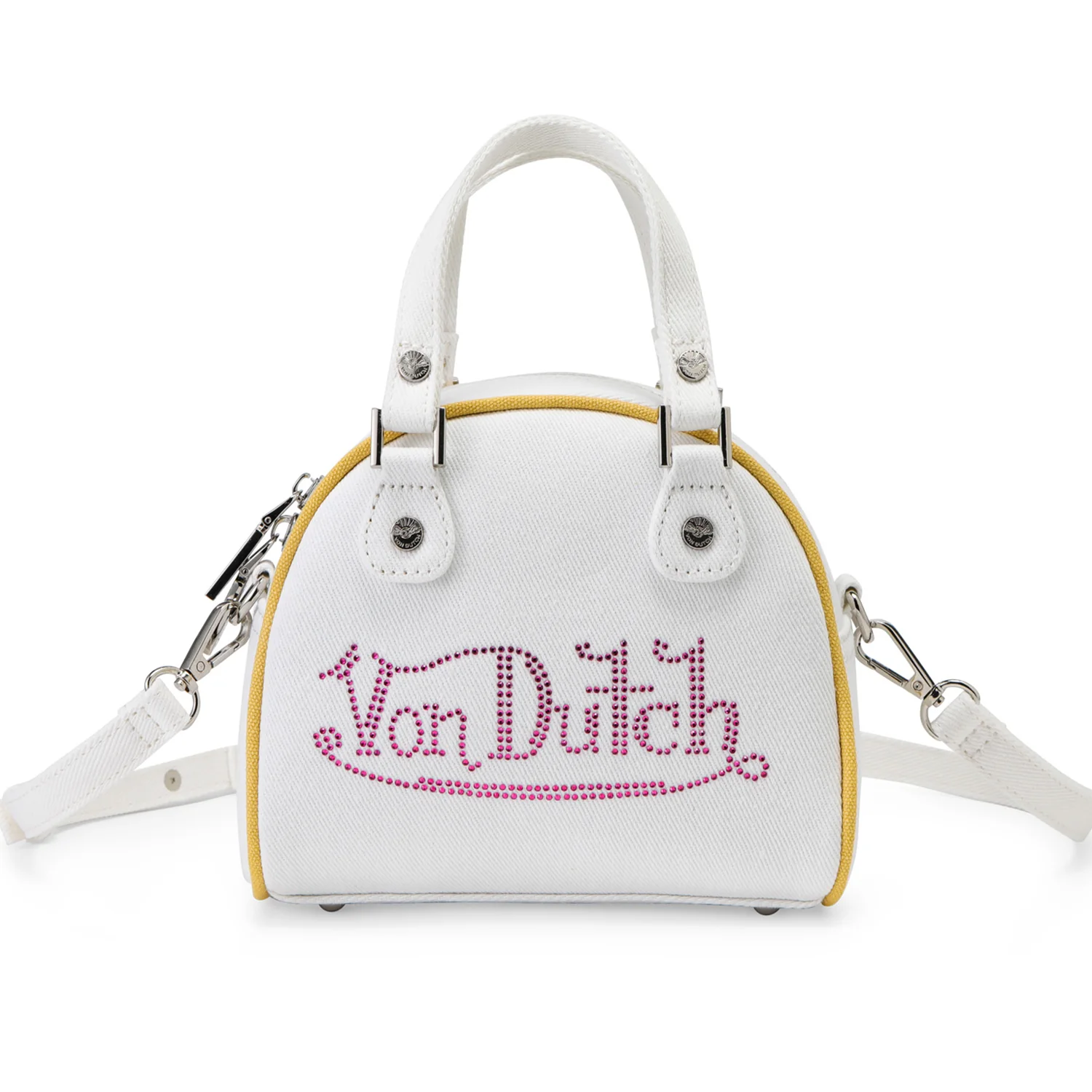 344-rhinestone-bowling-bag-white-denim-1.webp Rhinestone Bowling Bag - White Denim
