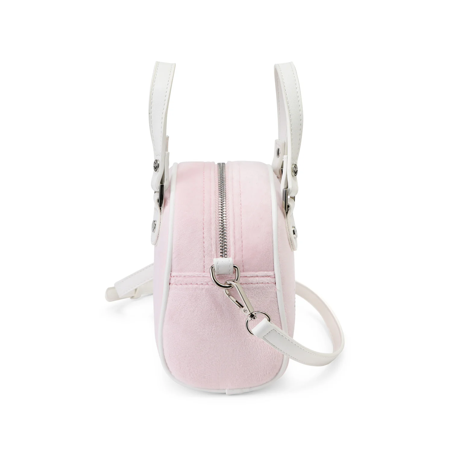 353-velour-rhinestone-bowling-bag-baby-pink-6.webp Velour Rhinestone Bowling Bag - Baby Pink